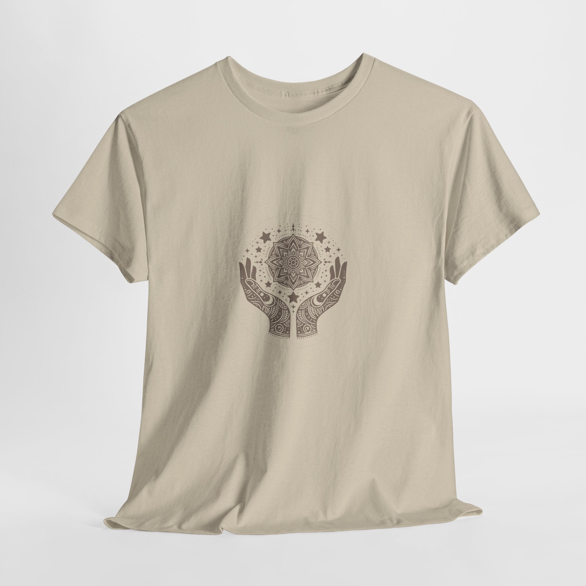 Celestial Hands Cotton Tee, Boho Graphic Tee, Astrology Shirt, Gift for Astrology Lovers, Cosmic Tee, Spiritual Apparel - Soul Breathe