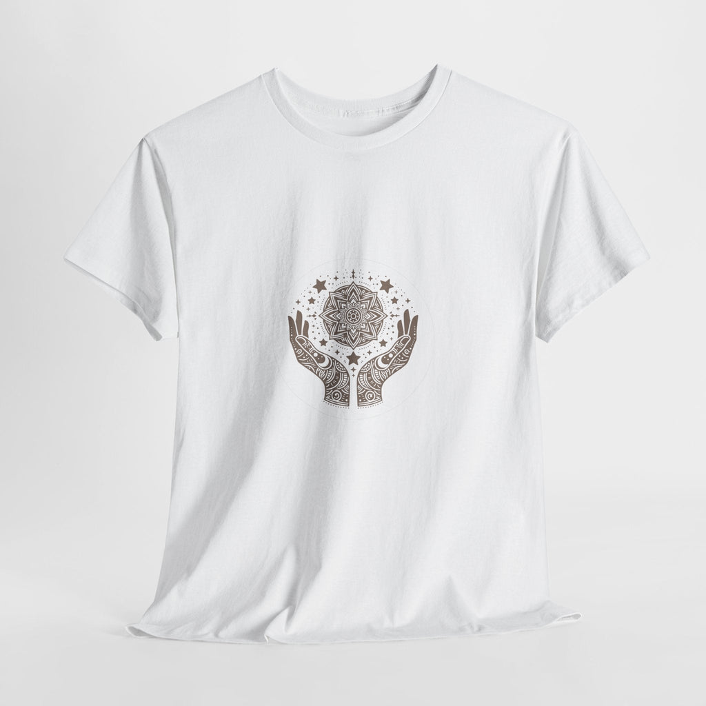 Celestial Hands Cotton Tee, Boho Graphic Tee, Astrology Shirt, Gift for Astrology Lovers, Cosmic Tee, Spiritual Apparel - Soul Breathe