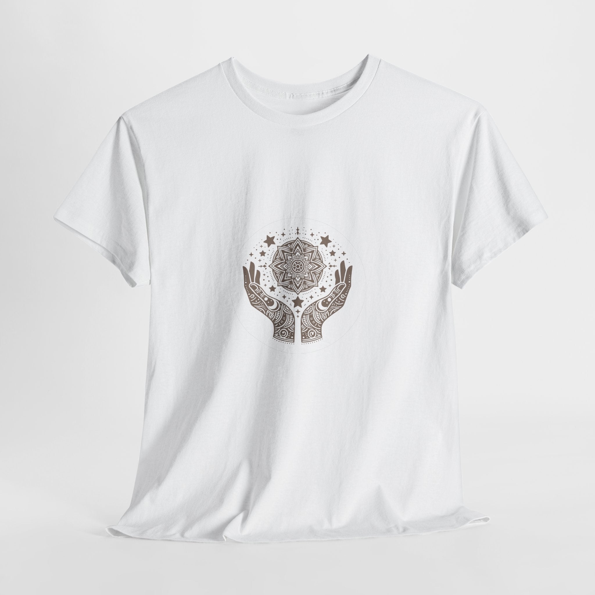 Celestial Hands Cotton Tee, Boho Graphic Tee, Astrology Shirt, Gift for Astrology Lovers, Cosmic Tee, Spiritual Apparel - Soul Breathe