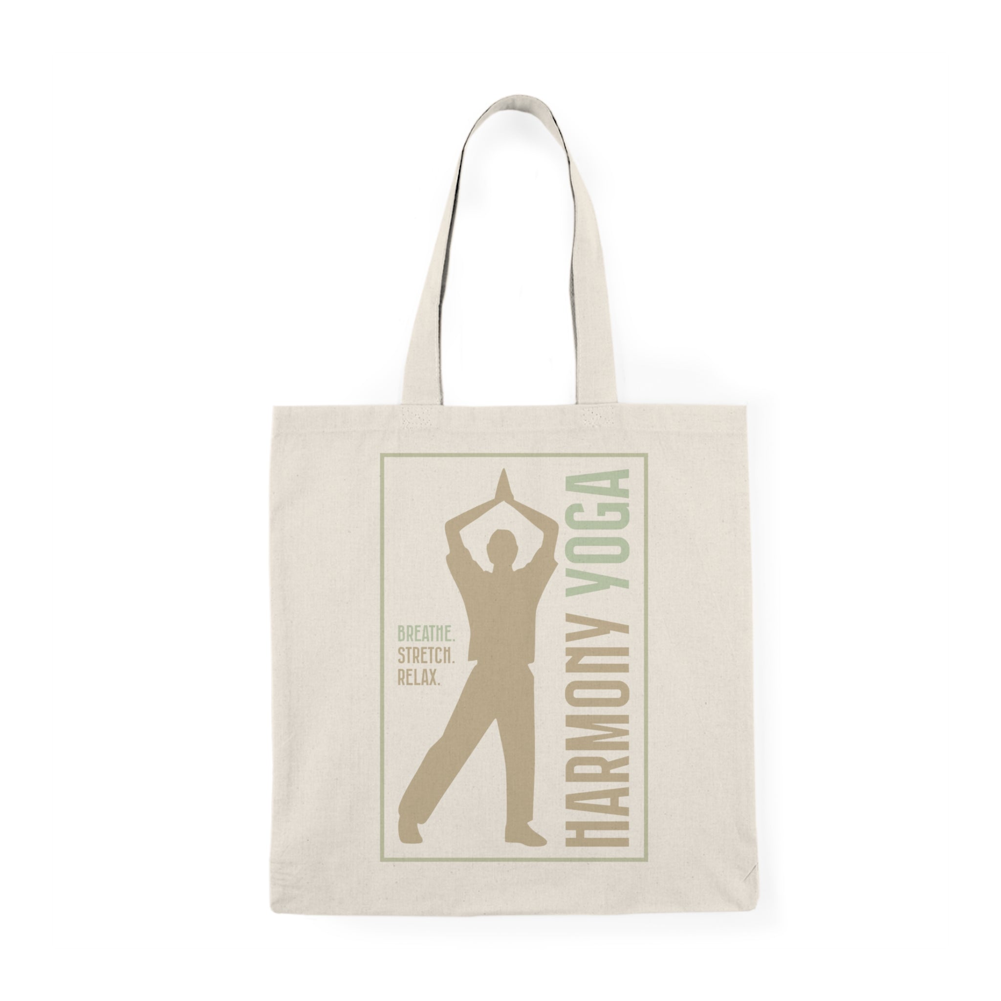 Harmony Yoga Tote Bag, Eco - Friendly Shopping Bag, Motivational Gift, Smile Design, Canvas Tote, Everyday Use, Perfect for Gifts - Soul Breathe