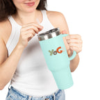 Insulated Travel Mug with Motivational Yoga Design, 40oz Yoga Mug, Fitness Travel Cup, Eco - Friendly Insulated Travel Mug, Reusable - Soul Breathe