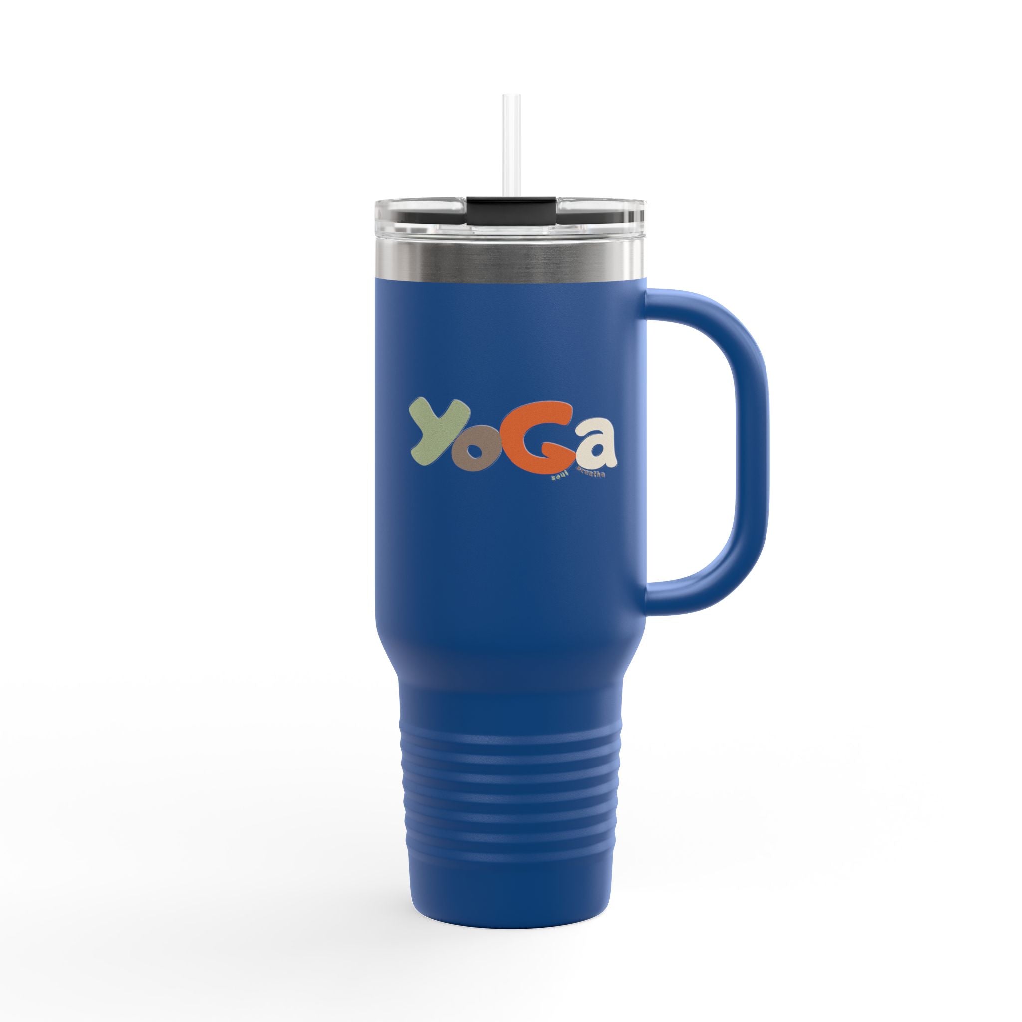 Insulated Travel Mug with Motivational Yoga Design, 40oz Yoga Mug, Fitness Travel Cup, Eco - Friendly Insulated Travel Mug, Reusable - Soul Breathe