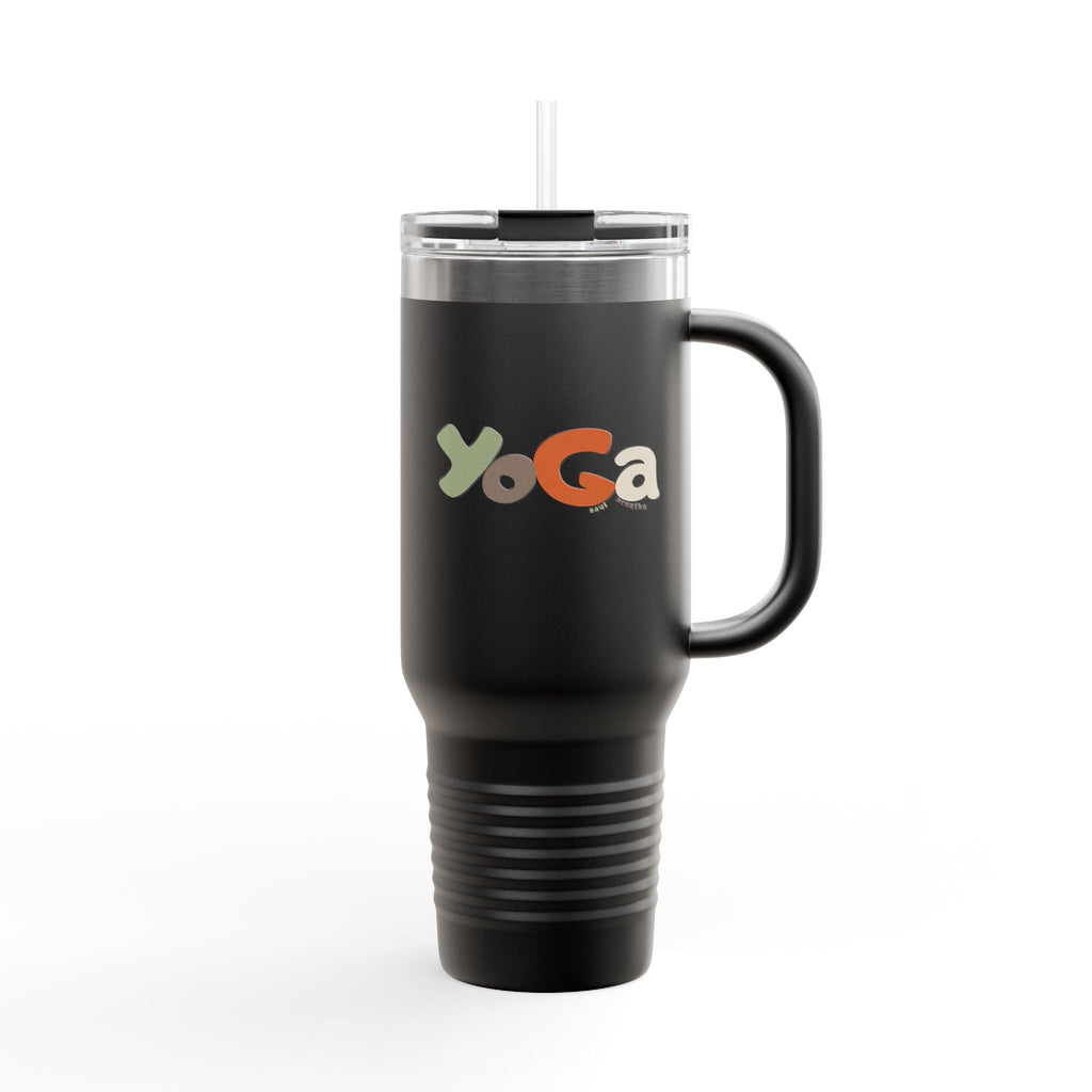 Insulated Travel Mug with Motivational Yoga Design, 40oz Yoga Mug, Fitness Travel Cup, Eco - Friendly Insulated Travel Mug, Reusable - Soul Breathe
