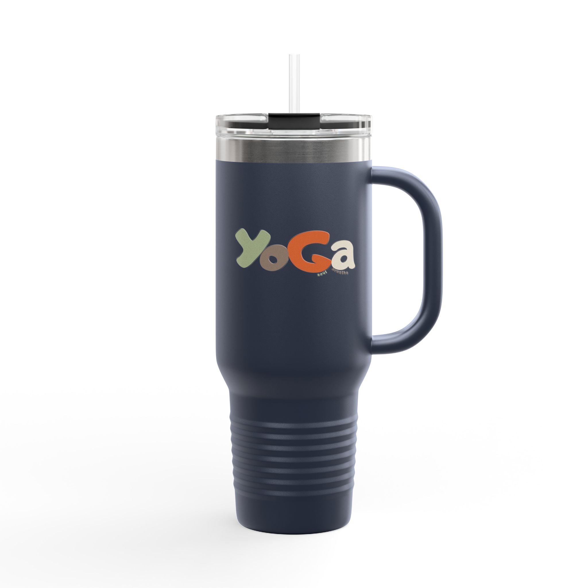 Insulated Travel Mug with Motivational Yoga Design, 40oz Yoga Mug, Fitness Travel Cup, Eco - Friendly Insulated Travel Mug, Reusable - Soul Breathe