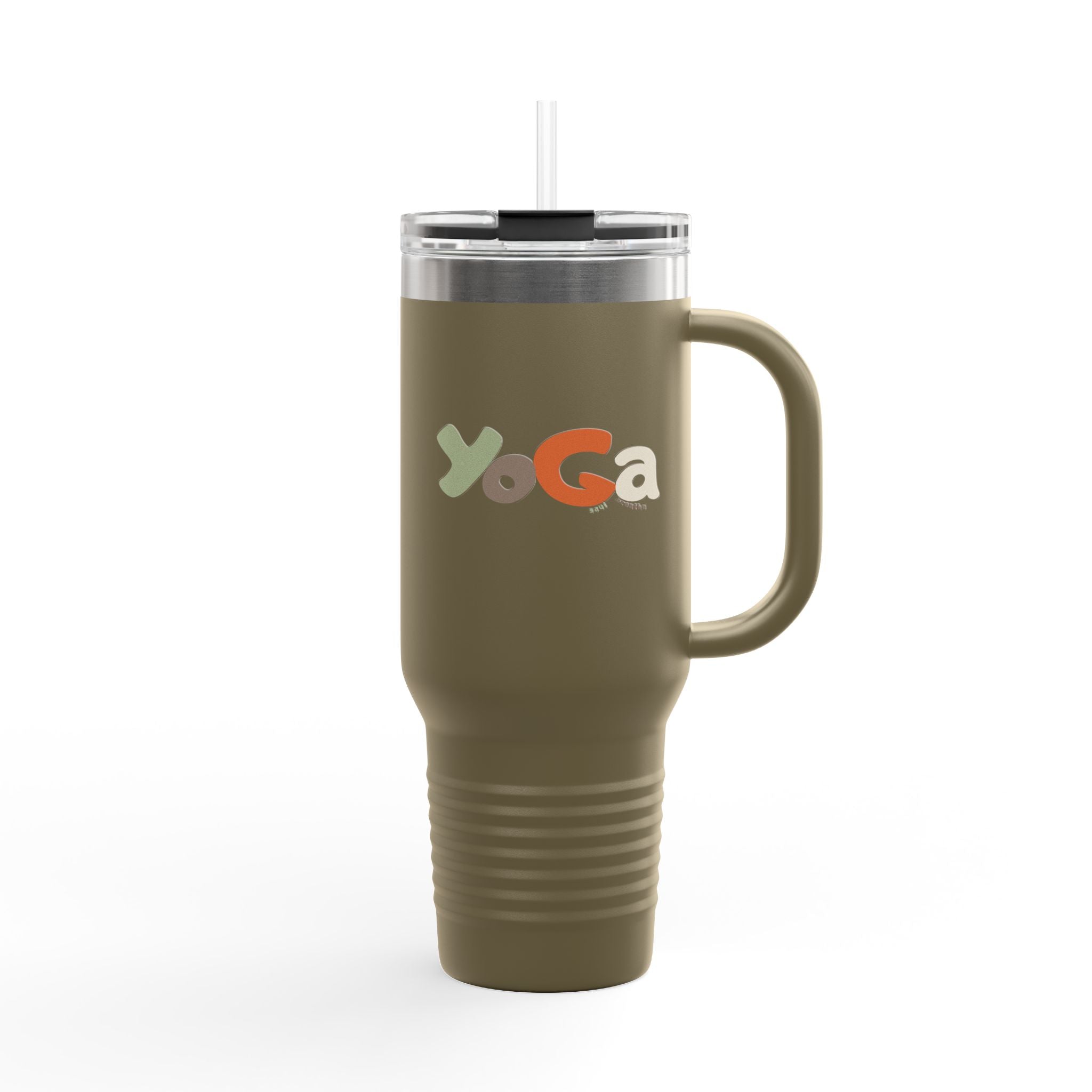Insulated Travel Mug with Motivational Yoga Design, 40oz Yoga Mug, Fitness Travel Cup, Eco - Friendly Insulated Travel Mug, Reusable - Soul Breathe