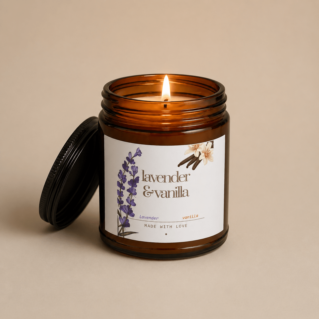 Lavender & Vanilla Soy Candle 4oz / 9oz - Soul Breathe