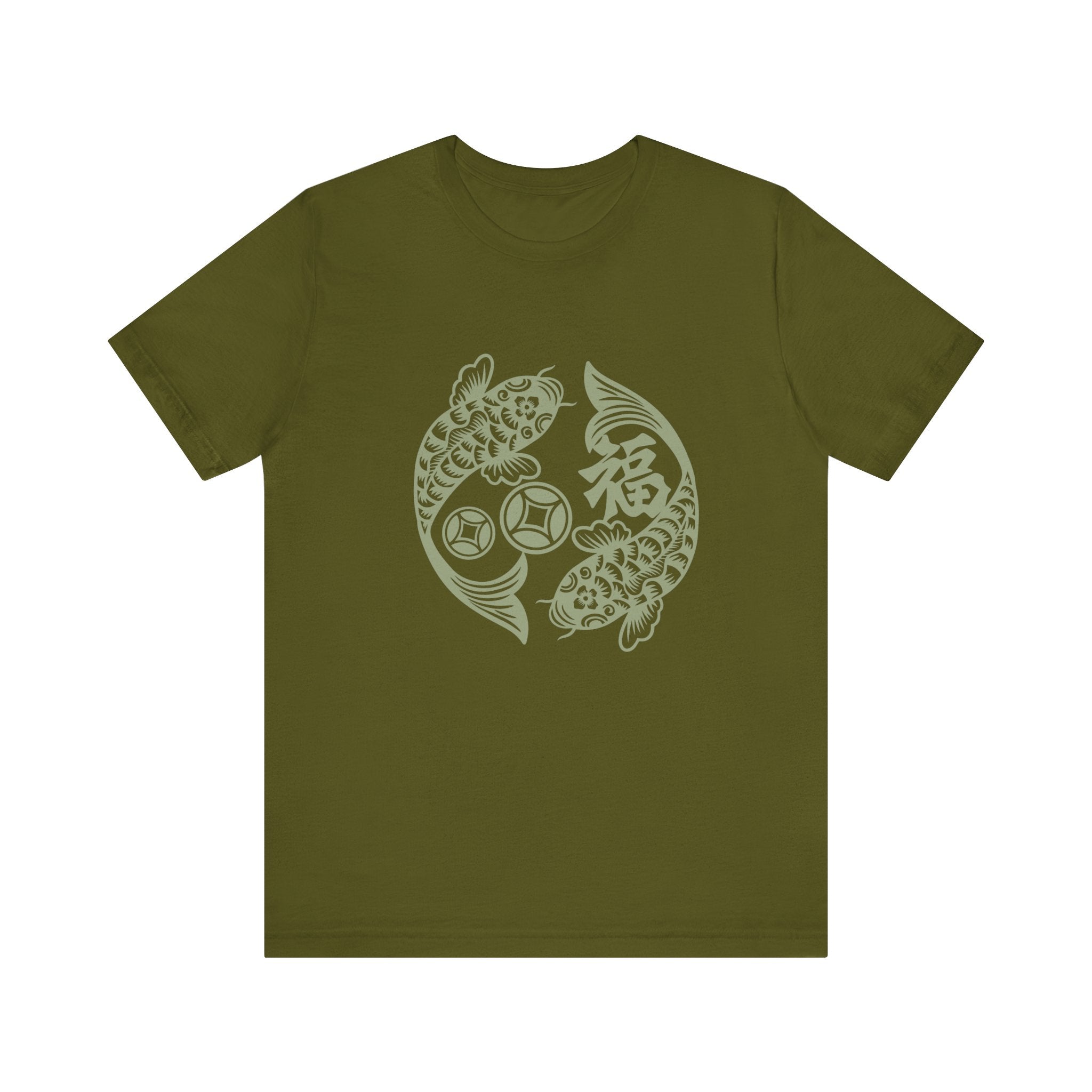 Lucky Koi Fish T-Shirt for Good Fortune, Unisex Short Sleeve Tee, Positive Vibes Apparel, Gift for Him/Her, Japanese Art Inspired - Soul Breathe