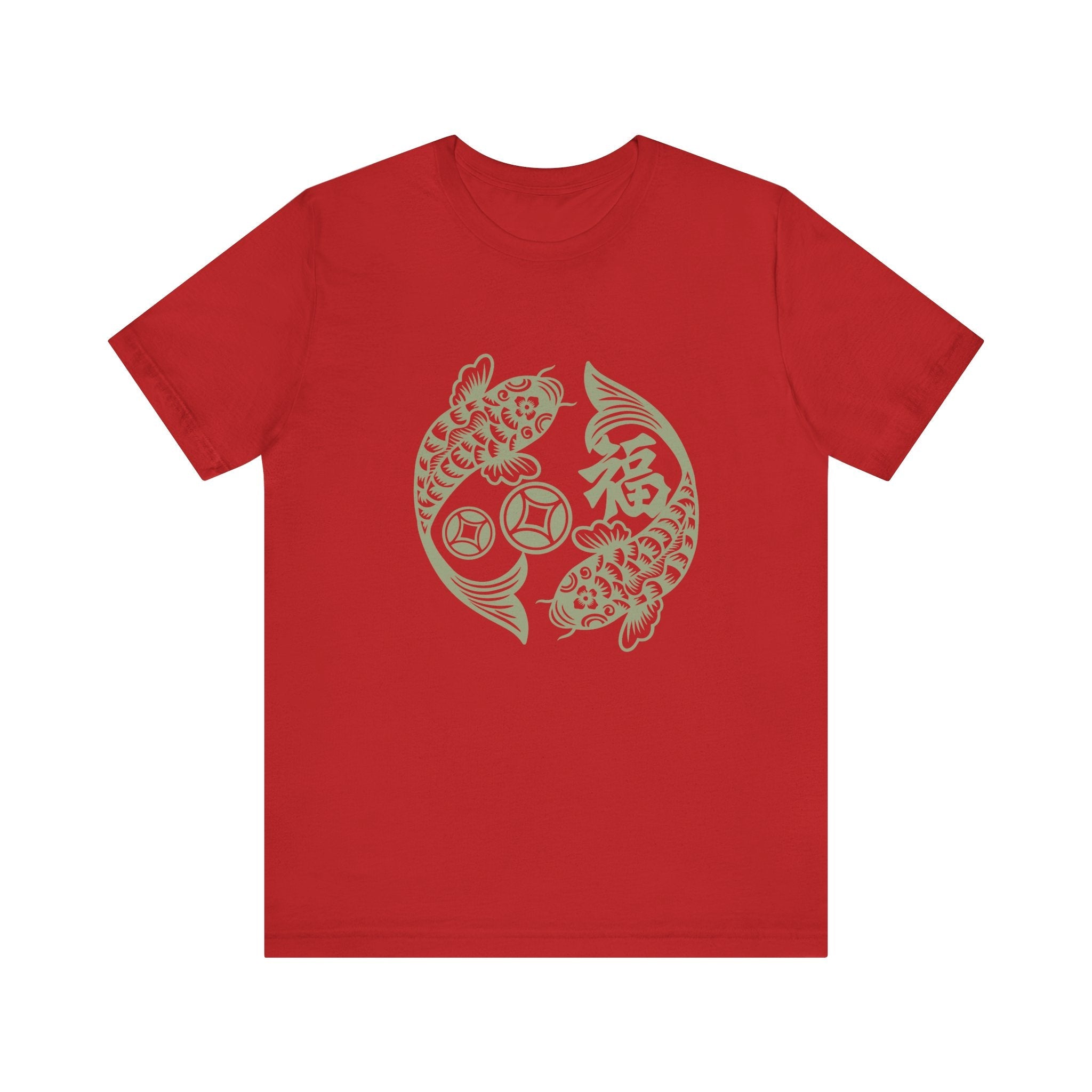 Lucky Koi Fish T-Shirt for Good Fortune, Unisex Short Sleeve Tee, Positive Vibes Apparel, Gift for Him/Her, Japanese Art Inspired - Soul Breathe