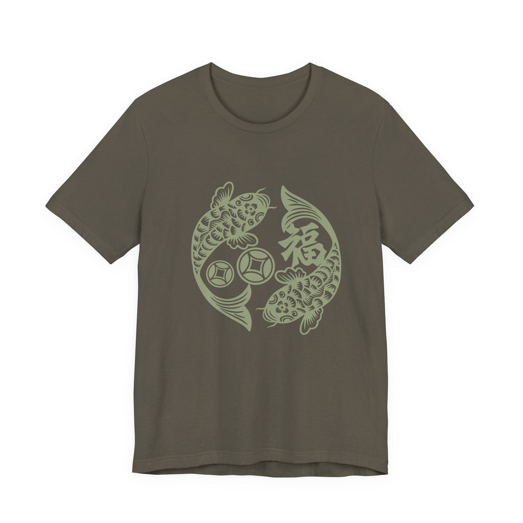 Lucky Koi Fish T-Shirt for Good Fortune, Unisex Short Sleeve Tee, Positive Vibes Apparel, Gift for Him/Her, Japanese Art Inspired - Soul Breathe