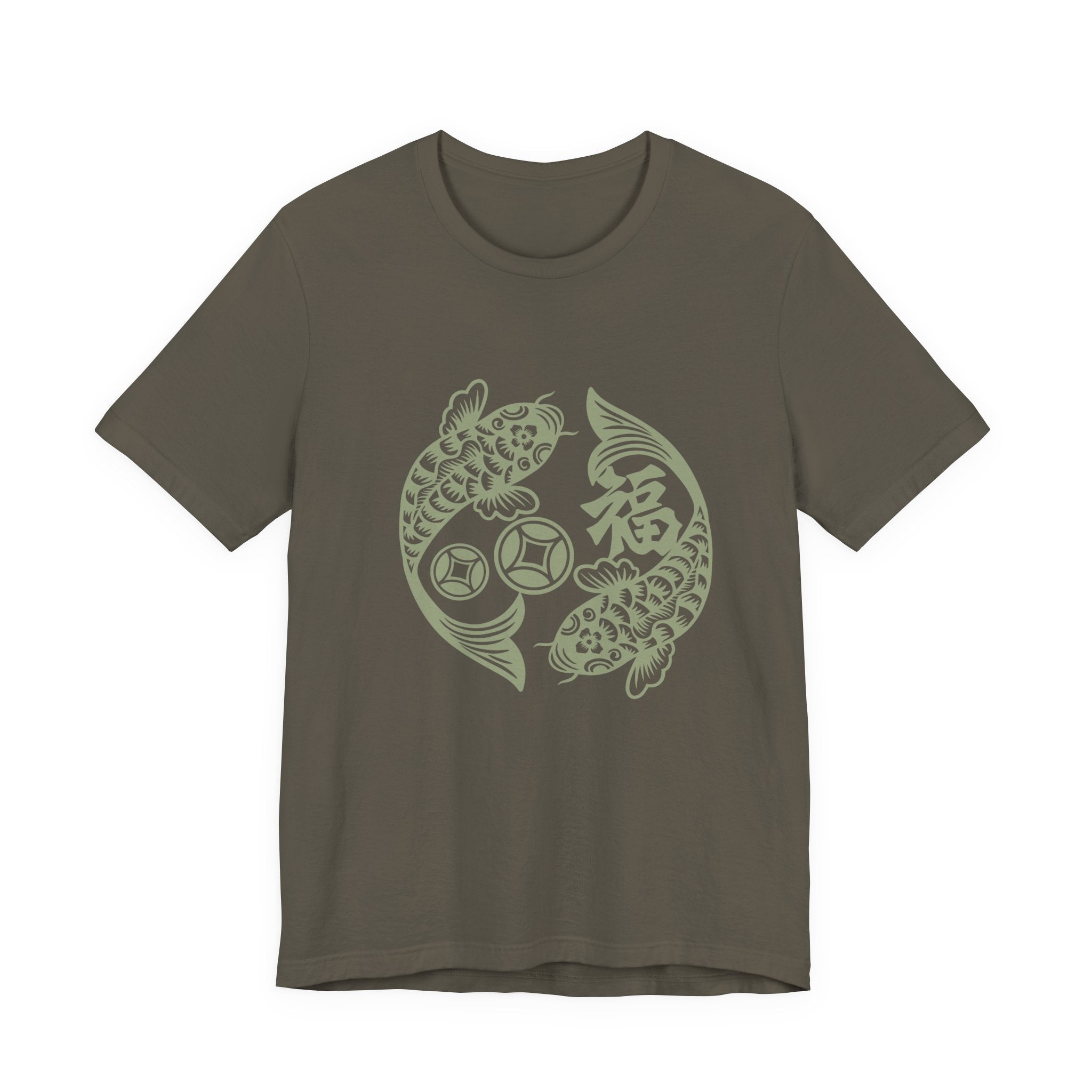 Lucky Koi Fish T-Shirt for Good Fortune, Unisex Short Sleeve Tee, Positive Vibes Apparel, Gift for Him/Her, Japanese Art Inspired - Soul Breathe