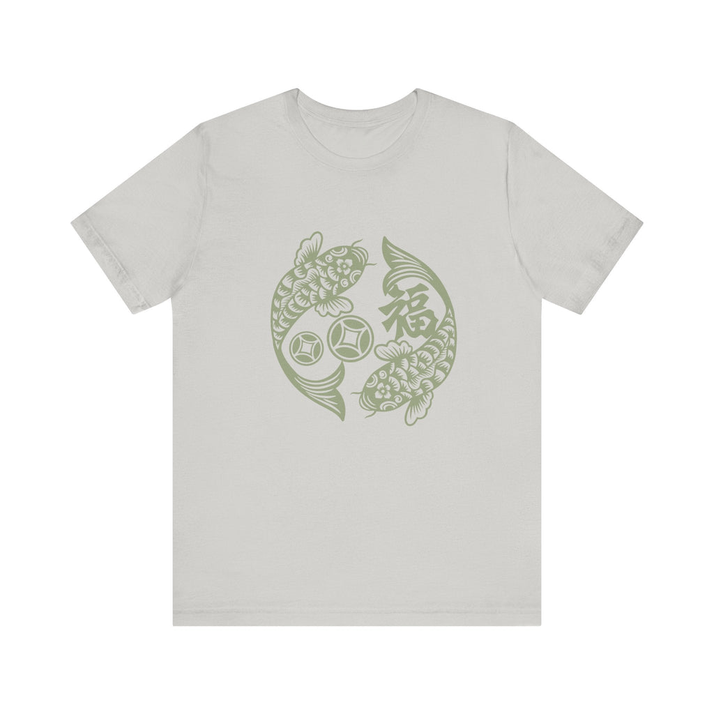 Lucky Koi Fish T-Shirt for Good Fortune, Unisex Short Sleeve Tee, Positive Vibes Apparel, Gift for Him/Her, Japanese Art Inspired - Soul Breathe