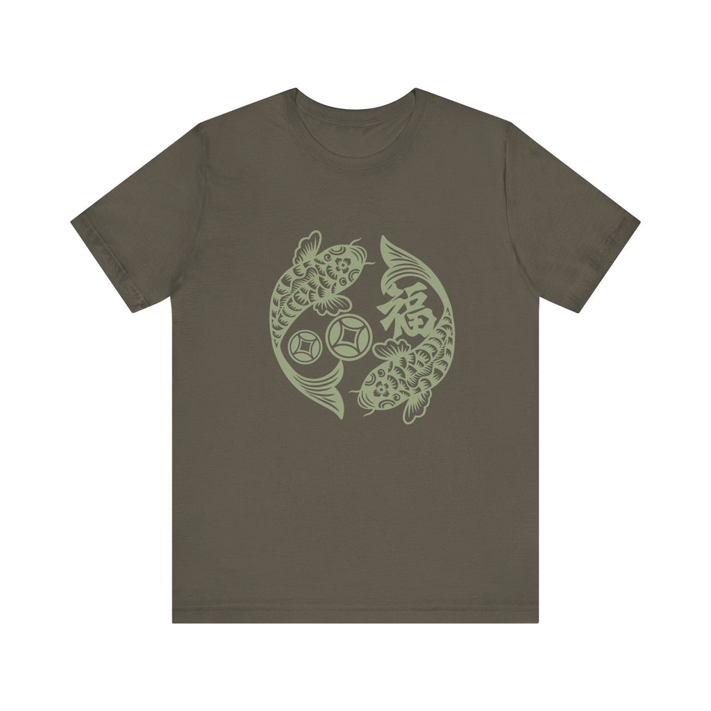 Lucky Koi Fish T-Shirt for Good Fortune, Unisex Short Sleeve Tee, Positive Vibes Apparel, Gift for Him/Her, Japanese Art Inspired - Soul Breathe