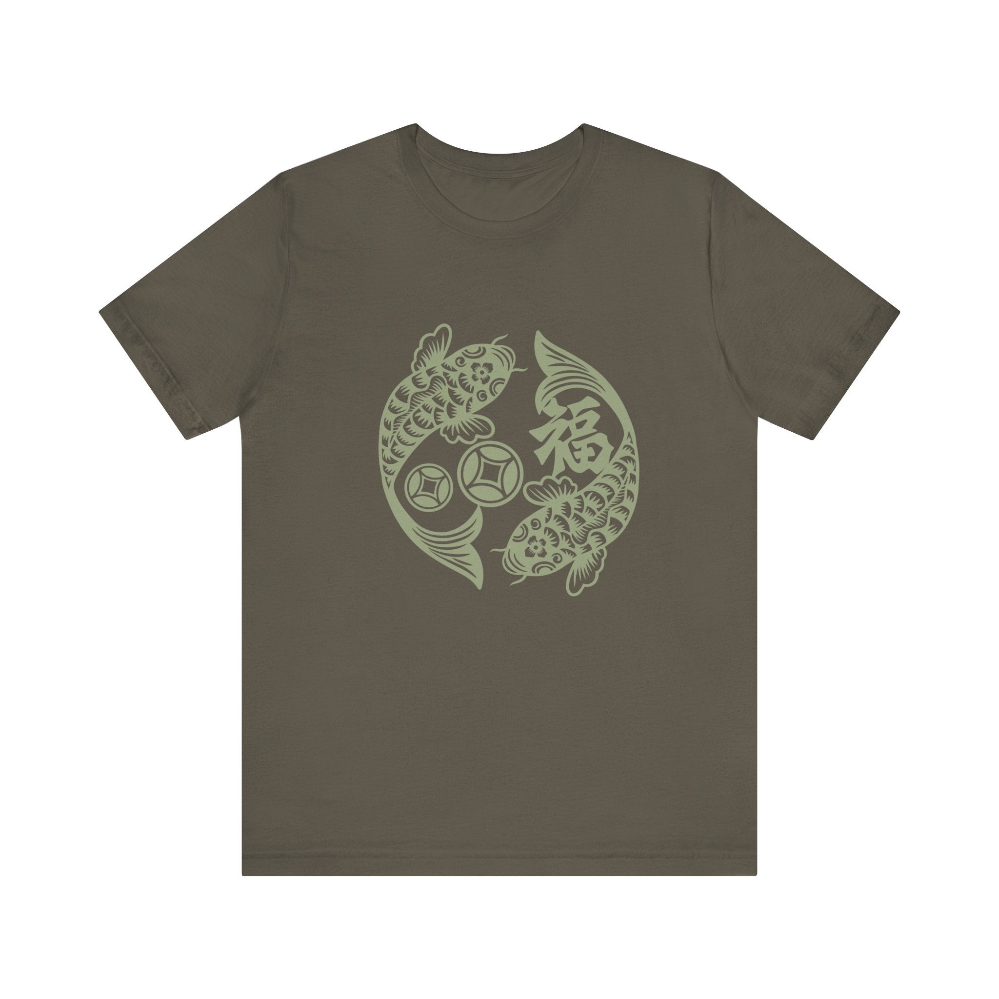Lucky Koi Fish T-Shirt for Good Fortune, Unisex Short Sleeve Tee, Positive Vibes Apparel, Gift for Him/Her, Japanese Art Inspired - Soul Breathe