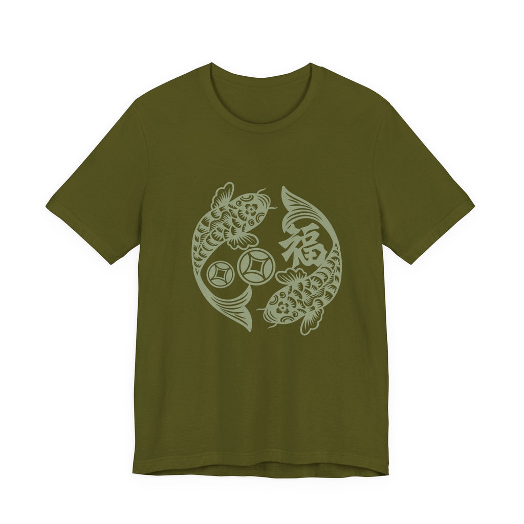 Lucky Koi Fish T-Shirt for Good Fortune, Unisex Short Sleeve Tee, Positive Vibes Apparel, Gift for Him/Her, Japanese Art Inspired - Soul Breathe