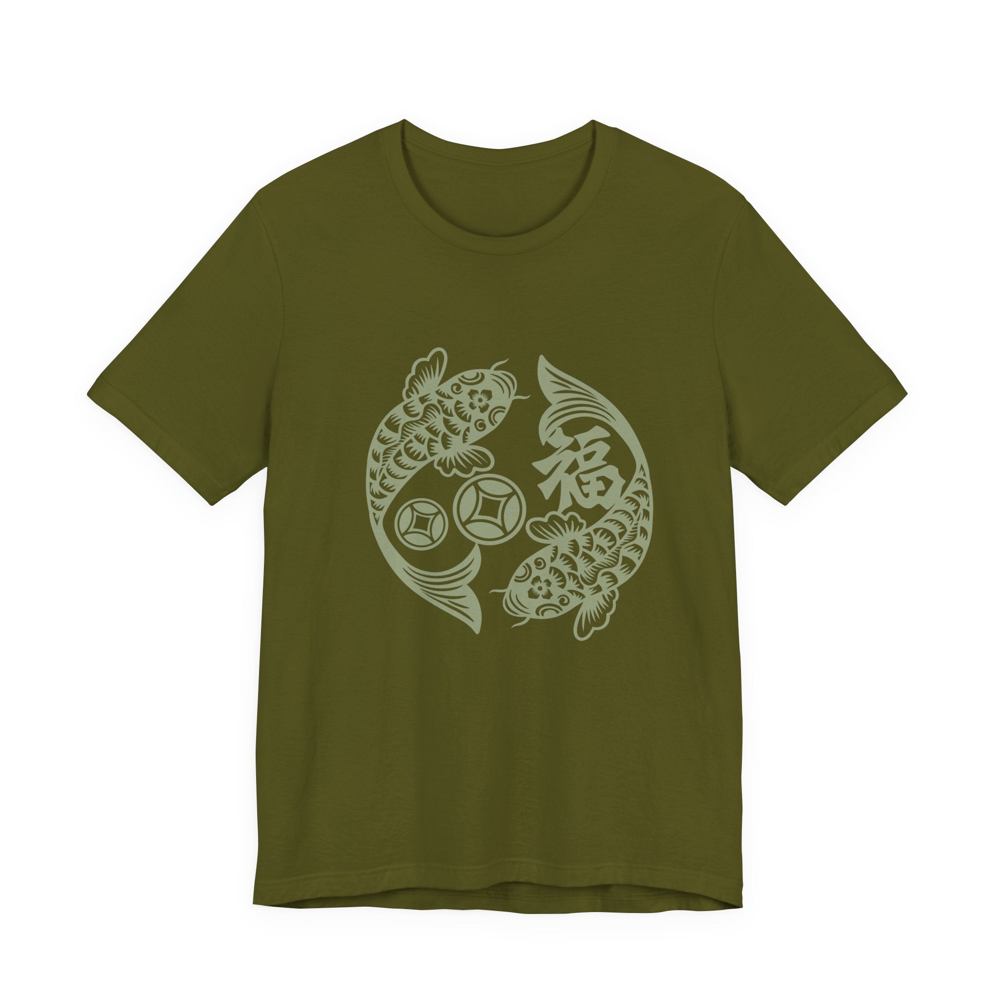 Lucky Koi Fish T-Shirt for Good Fortune, Unisex Short Sleeve Tee, Positive Vibes Apparel, Gift for Him/Her, Japanese Art Inspired - Soul Breathe