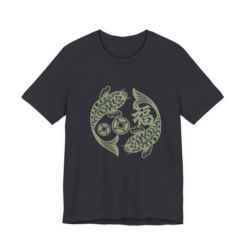 Lucky Koi Fish T-Shirt for Good Fortune, Unisex Short Sleeve Tee, Positive Vibes Apparel, Gift for Him/Her, Japanese Art Inspired - Soul Breathe