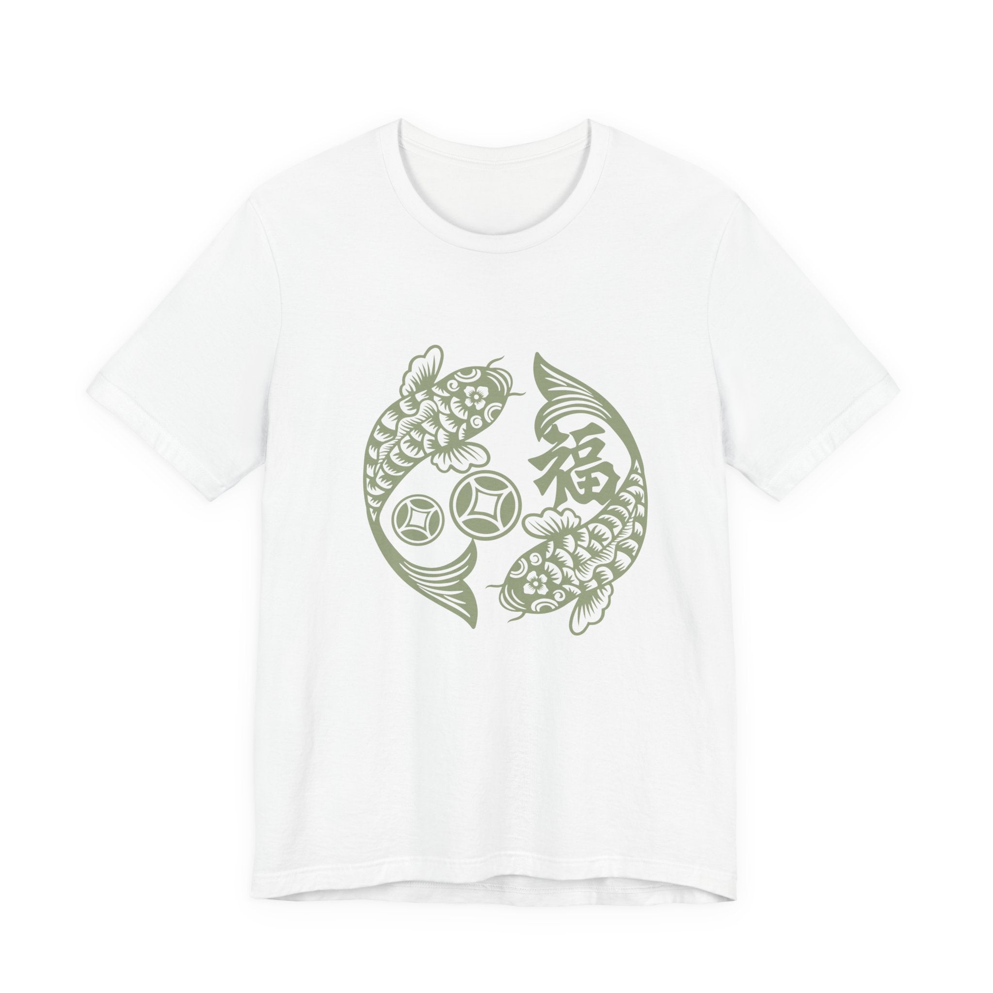 Lucky Koi Fish T-Shirt for Good Fortune, Unisex Short Sleeve Tee, Positive Vibes Apparel, Gift for Him/Her, Japanese Art Inspired - Soul Breathe