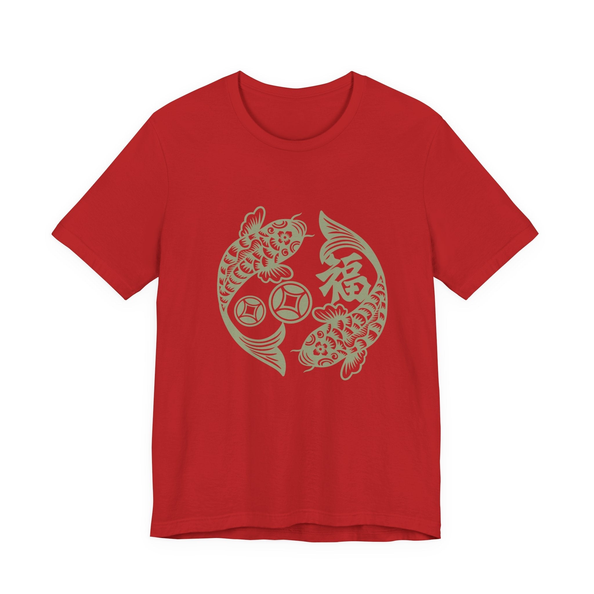 Lucky Koi Fish T-Shirt for Good Fortune, Unisex Short Sleeve Tee, Positive Vibes Apparel, Gift for Him/Her, Japanese Art Inspired - Soul Breathe