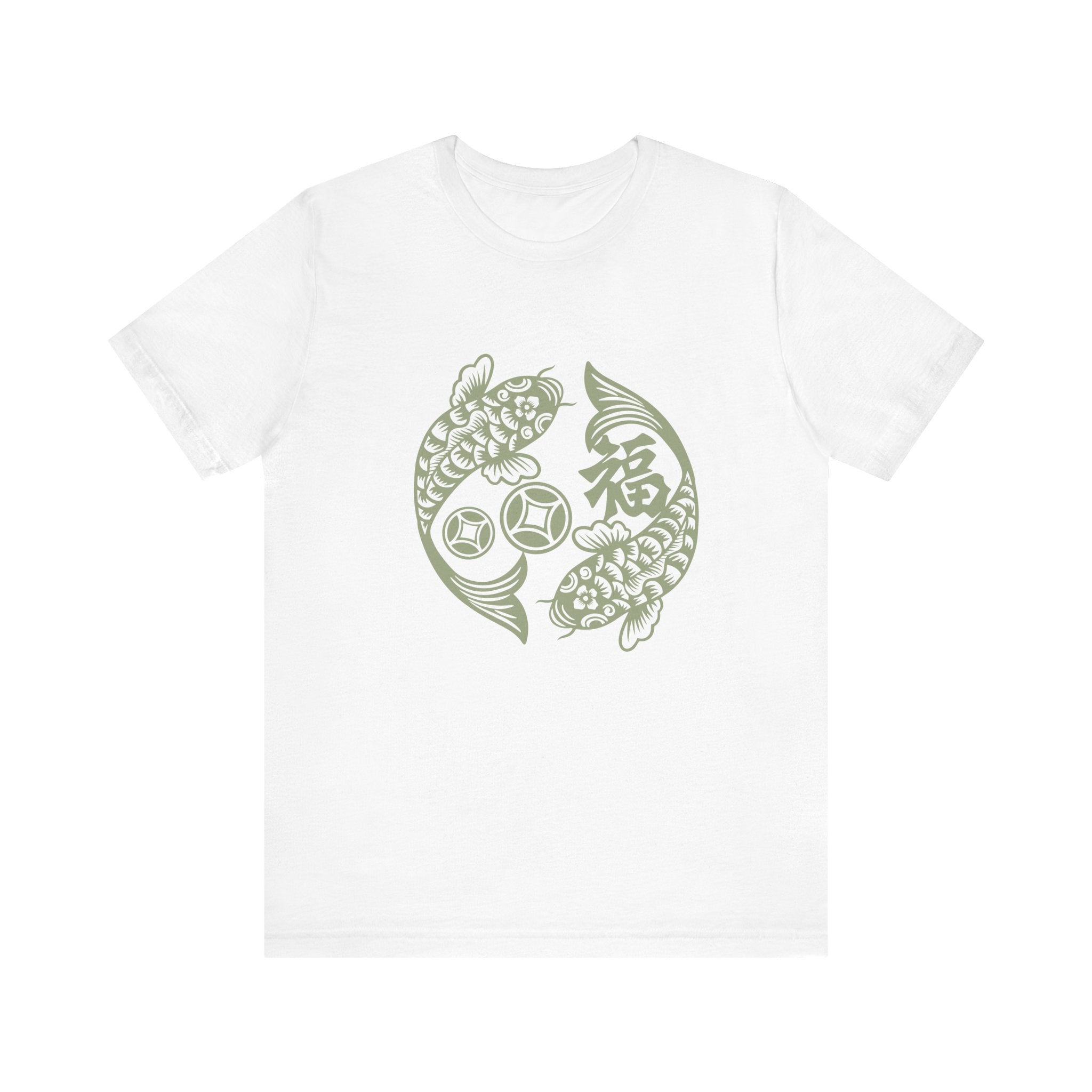 Lucky Koi Fish T-Shirt for Good Fortune, Unisex Short Sleeve Tee, Positive Vibes Apparel, Gift for Him/Her, Japanese Art Inspired - Soul Breathe