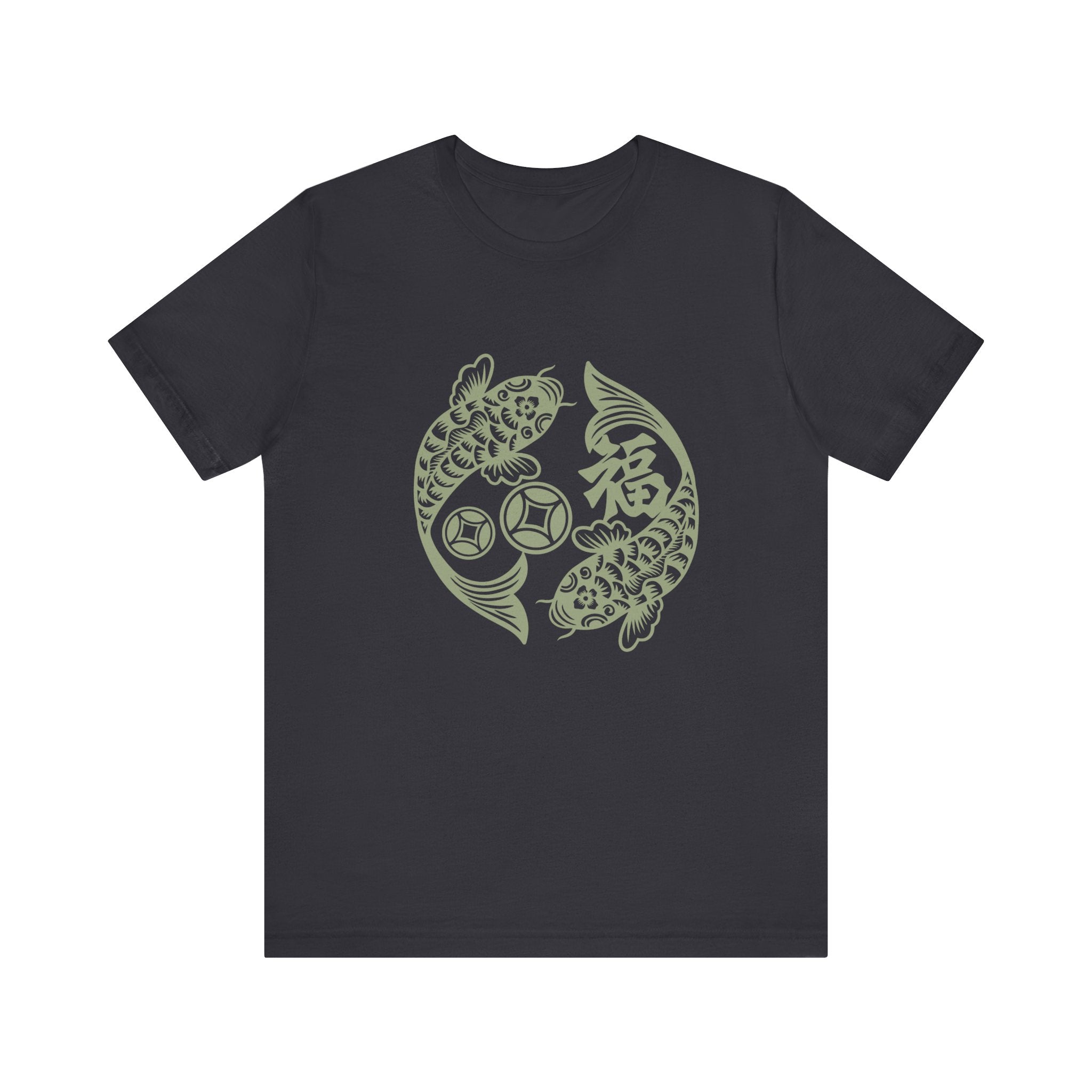 Lucky Koi Fish T-Shirt for Good Fortune, Unisex Short Sleeve Tee, Positive Vibes Apparel, Gift for Him/Her, Japanese Art Inspired - Soul Breathe