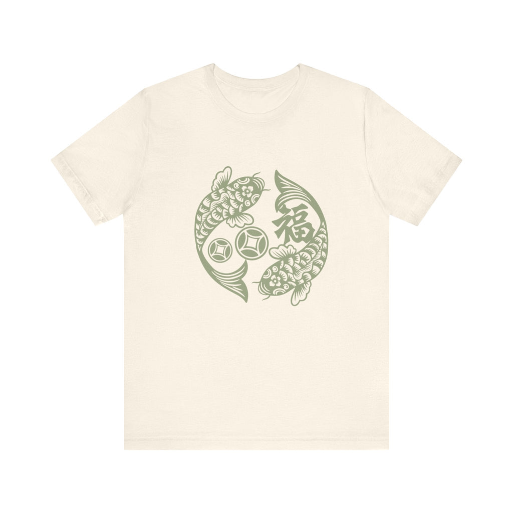 Lucky Koi Fish T-Shirt for Good Fortune, Unisex Short Sleeve Tee, Positive Vibes Apparel, Gift for Him/Her, Japanese Art Inspired - Soul Breathe