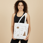 Meditation Symbols Canvas Tote - Lotus & Buddha Spiritual Market Bag - Soul Breathe