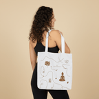 Meditation Symbols Canvas Tote - Lotus & Buddha Spiritual Market Bag - Soul Breathe
