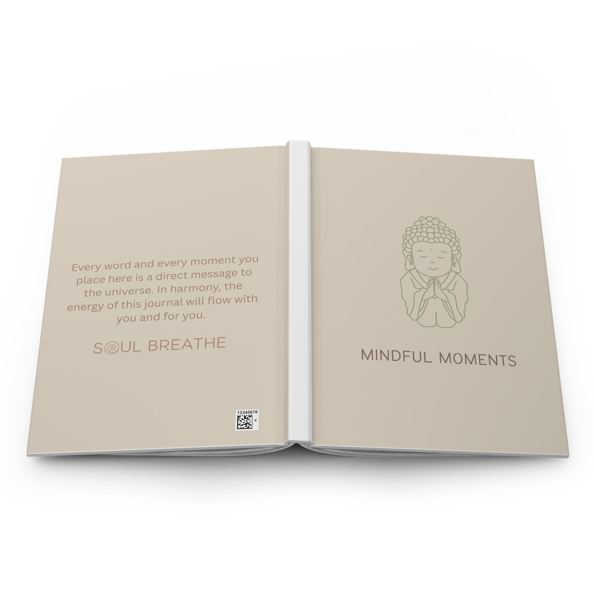 Mindful Moments Hardcover Journal, Spiritual Journal for Reflection, Meditation Notebook, Zen Gift, Soul Breathe Journal - Soul Breathe