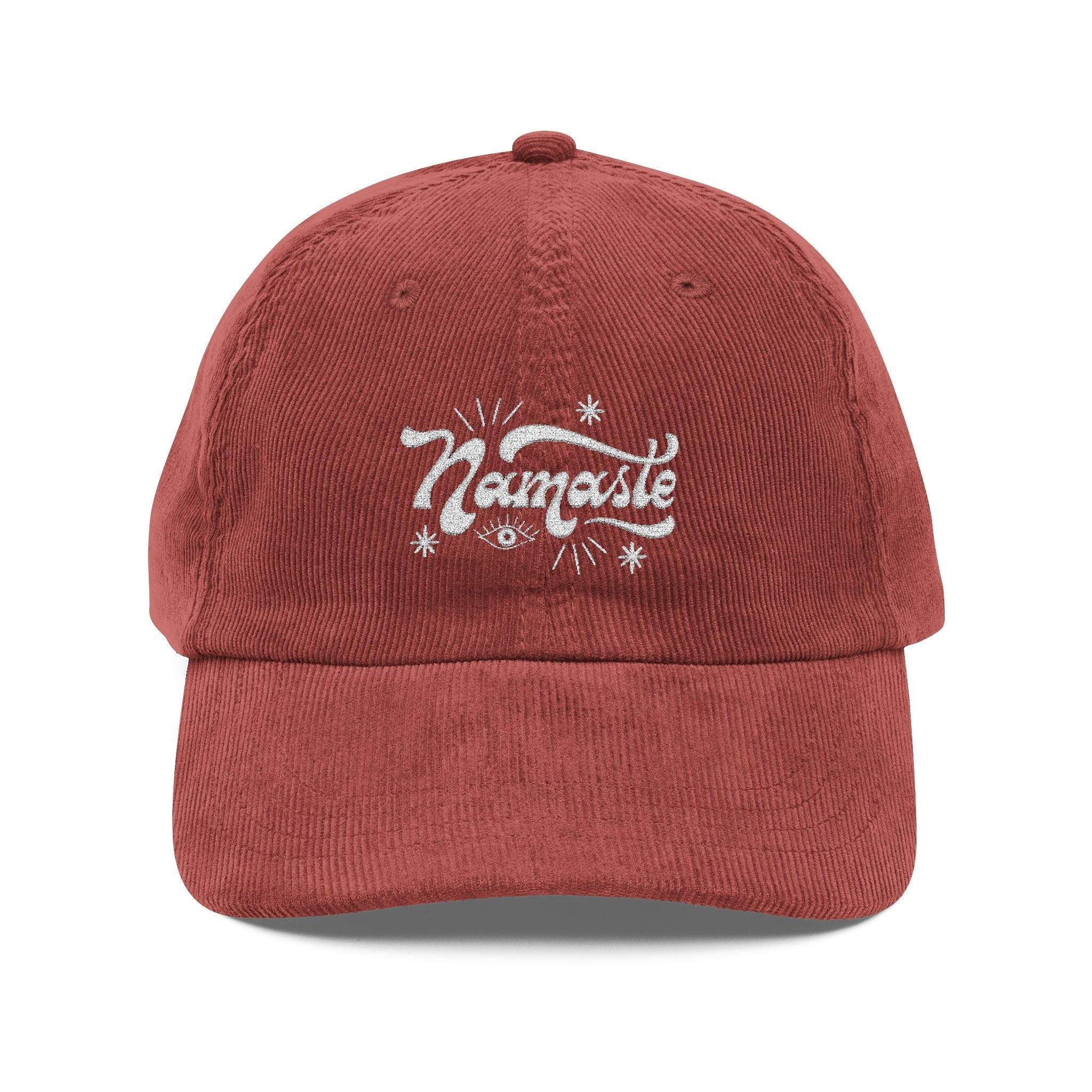 Namaste Embroidered Corduroy Cap — Vintage Yoga Hat - Soul Breathe