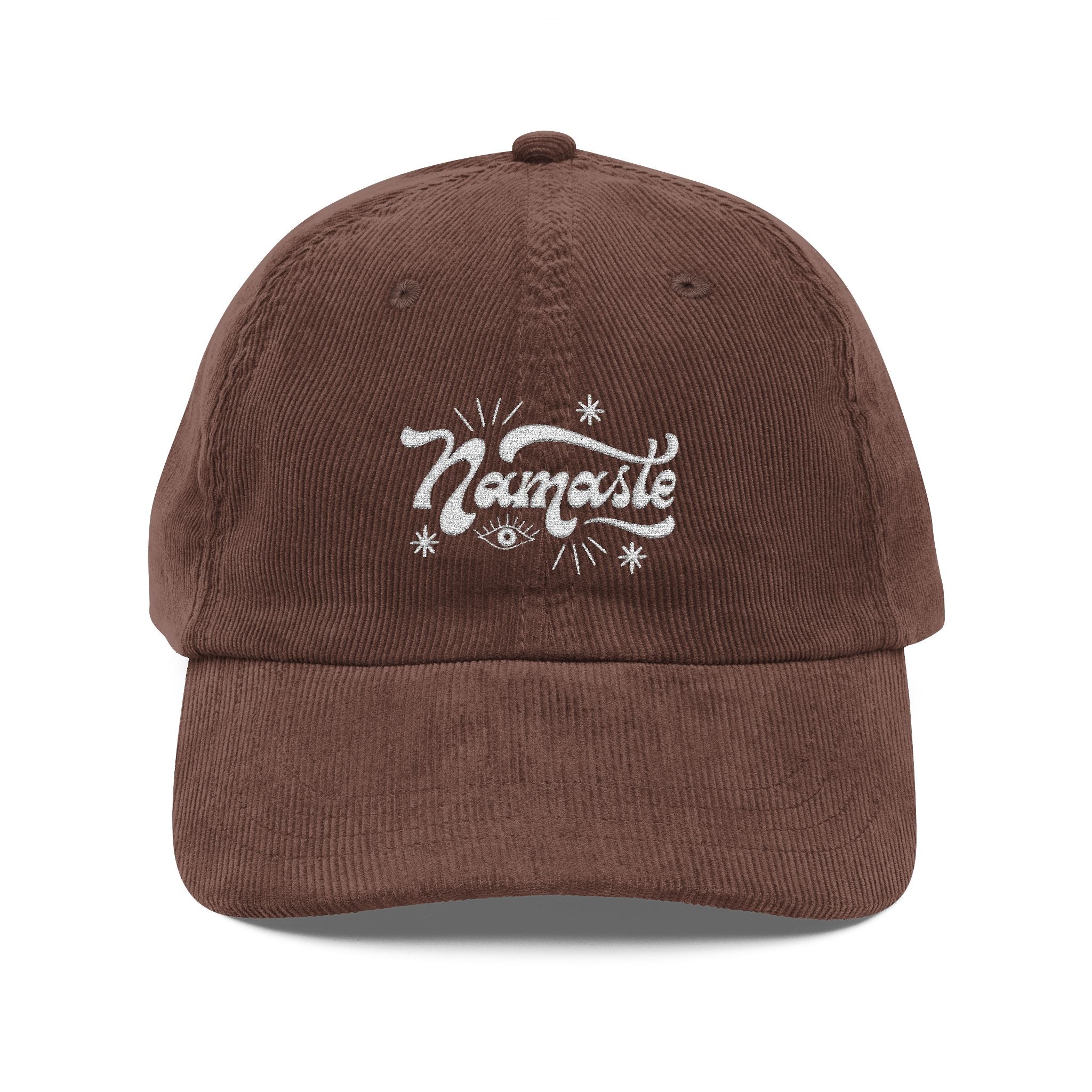 Namaste Embroidered Corduroy Cap — Vintage Yoga Hat - Soul Breathe