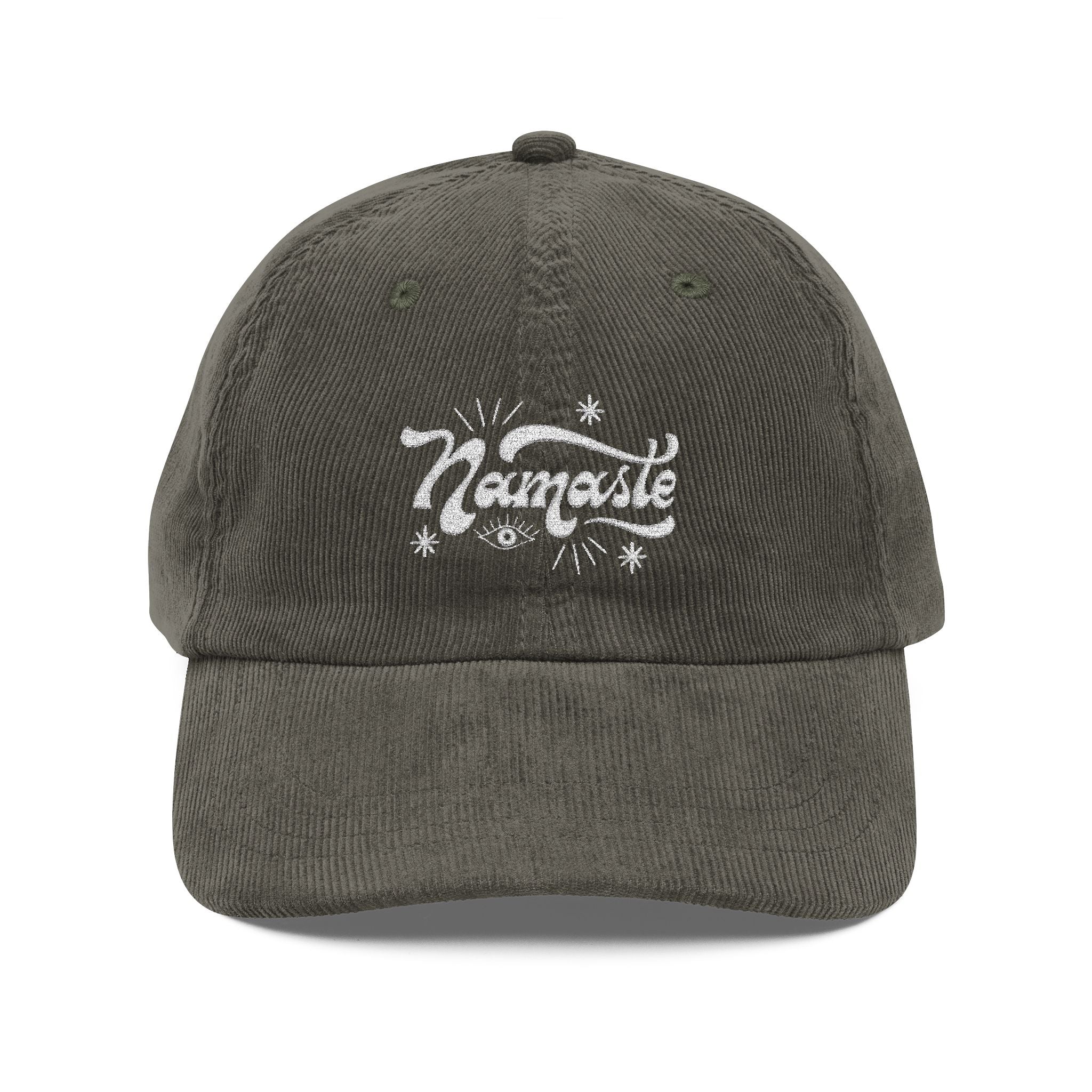 Namaste Embroidered Corduroy Cap — Vintage Yoga Hat - Soul Breathe