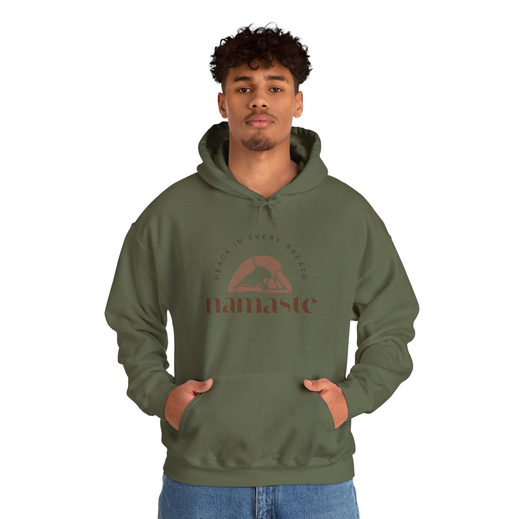 Namaste Unisex Hooded Sweatshirt, Cozy Casual Wear, Streetwear Style, Eco - Friendly Gift - Soul Breathe