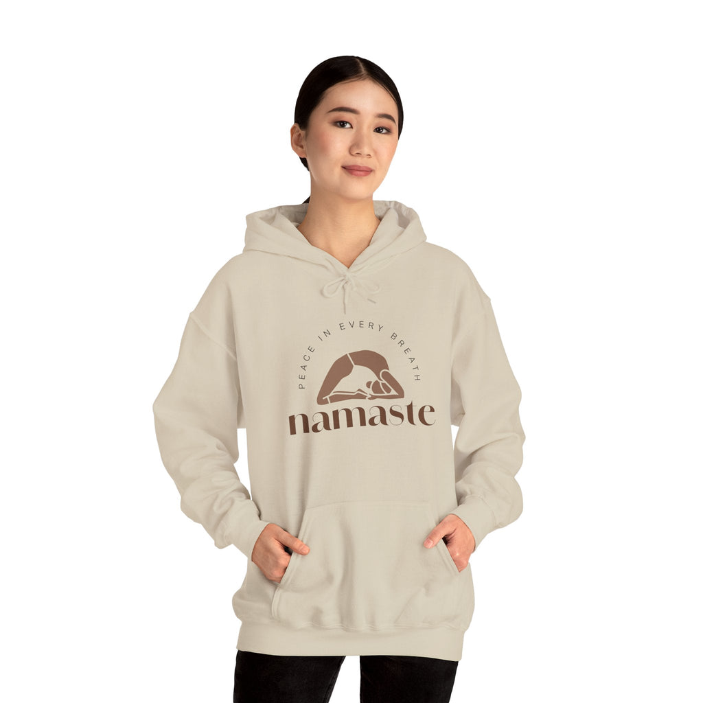 Namaste Unisex Hooded Sweatshirt, Cozy Casual Wear, Streetwear Style, Eco - Friendly Gift - Soul Breathe