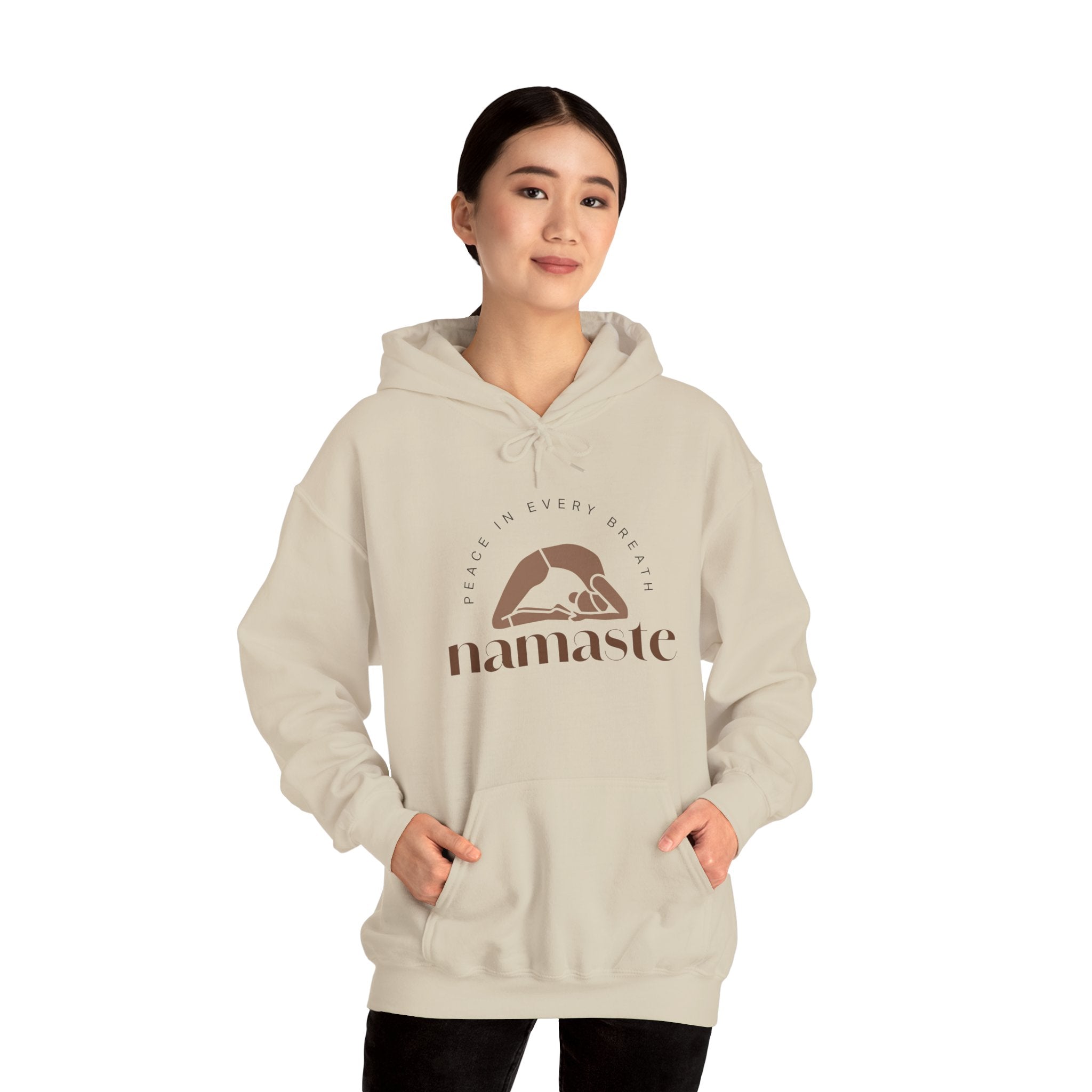 Namaste Unisex Hooded Sweatshirt, Cozy Casual Wear, Streetwear Style, Eco - Friendly Gift - Soul Breathe