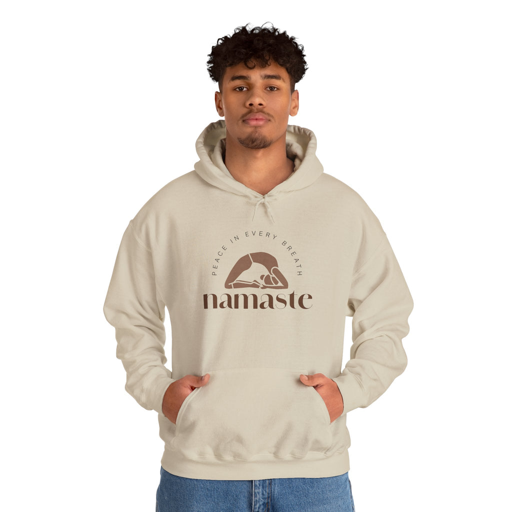 Namaste Unisex Hooded Sweatshirt, Cozy Casual Wear, Streetwear Style, Eco - Friendly Gift - Soul Breathe