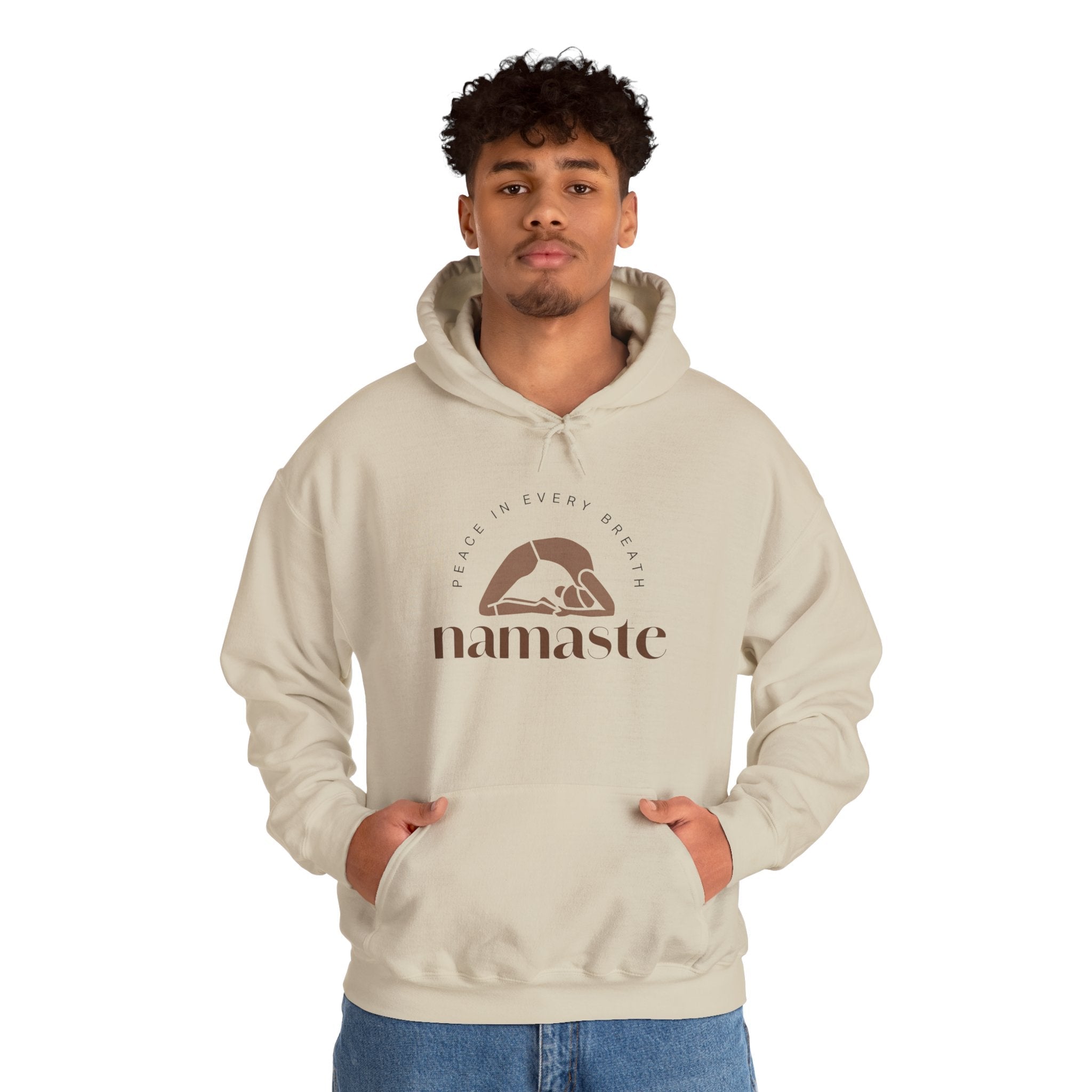 Namaste Unisex Hooded Sweatshirt, Cozy Casual Wear, Streetwear Style, Eco - Friendly Gift - Soul Breathe