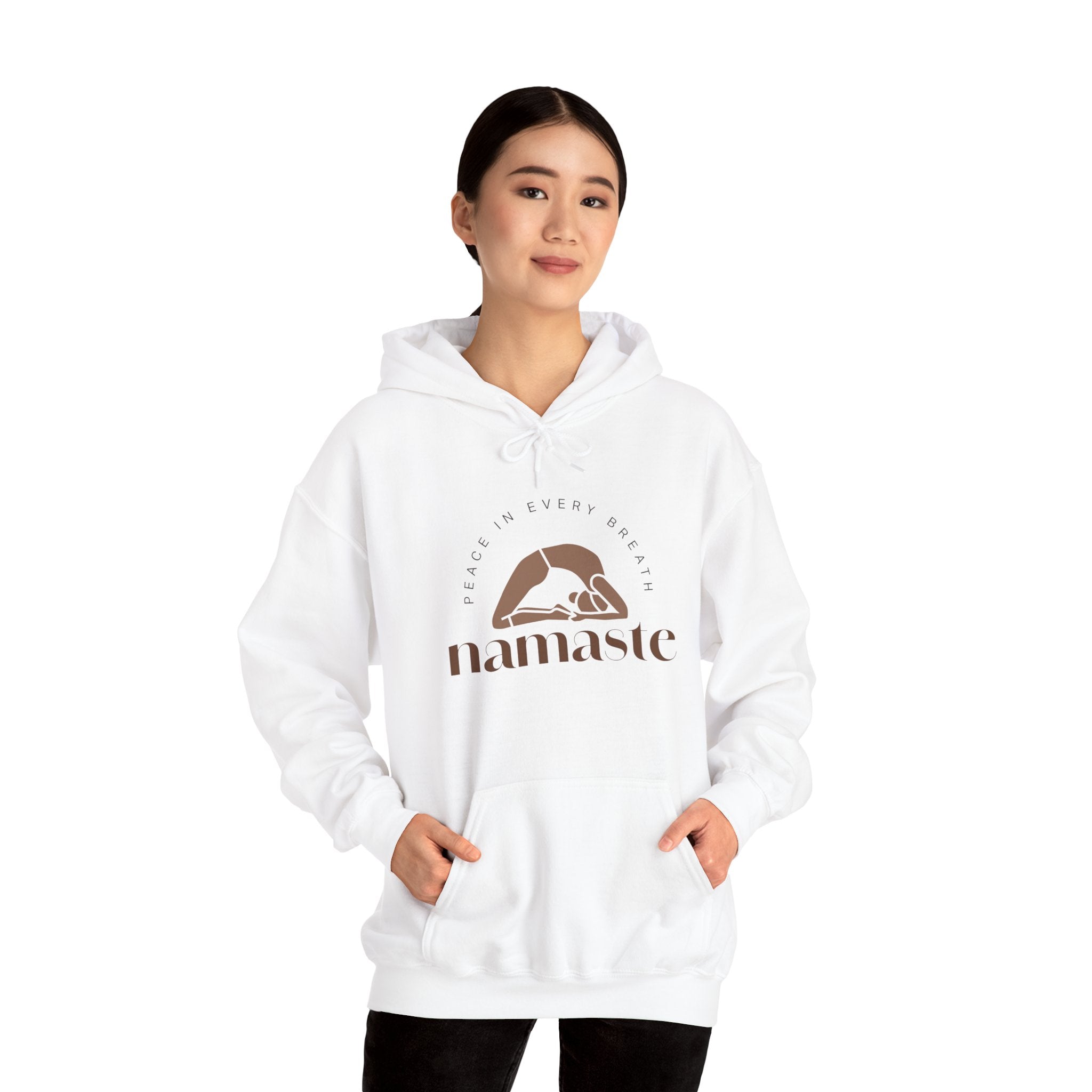 Namaste Unisex Hooded Sweatshirt, Cozy Casual Wear, Streetwear Style, Eco - Friendly Gift - Soul Breathe