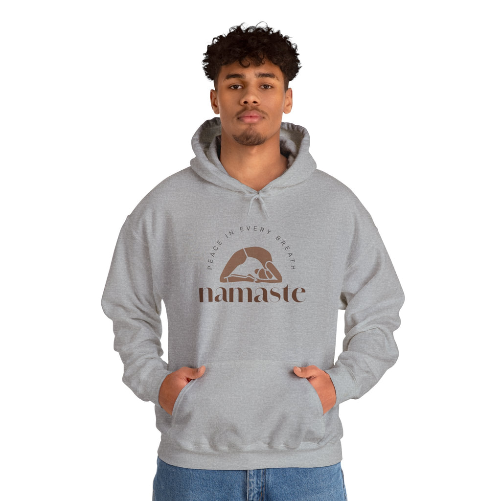 Namaste Unisex Hooded Sweatshirt, Cozy Casual Wear, Streetwear Style, Eco - Friendly Gift - Soul Breathe