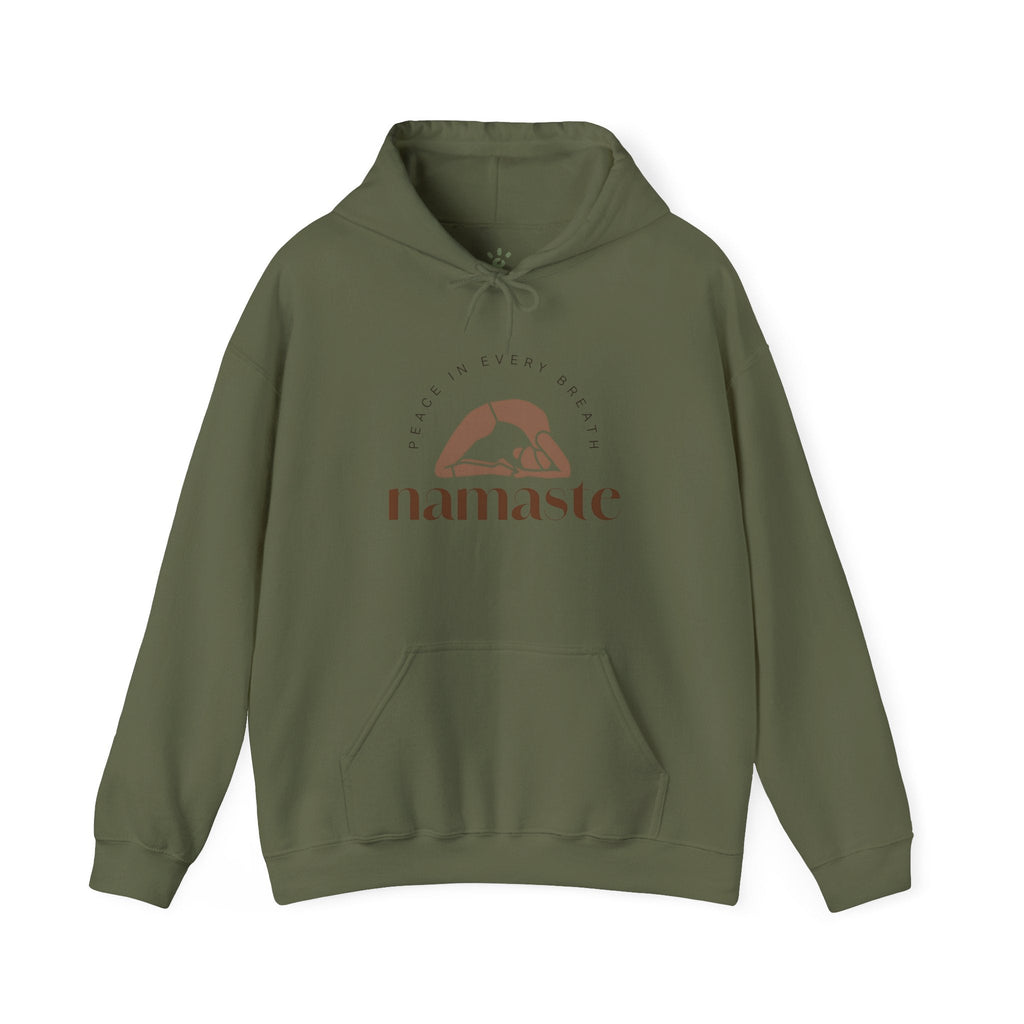 Namaste Unisex Hooded Sweatshirt, Cozy Casual Wear, Streetwear Style, Eco - Friendly Gift - Soul Breathe