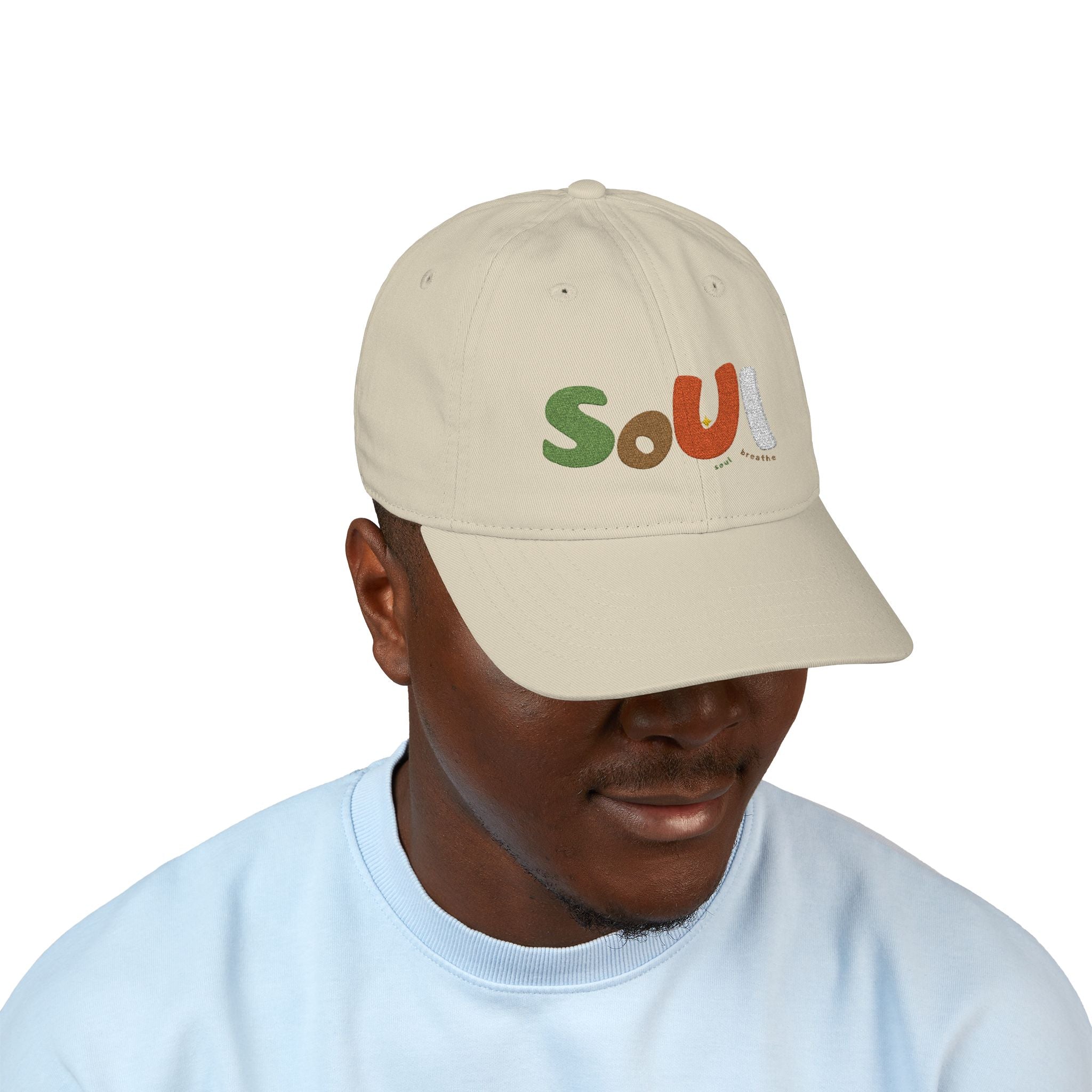 Organic Soul Embroidered Baseball Cap, Eco - Friendly Hat, Gift for Nature Lovers, Casual Everyday Wear, Baseball, Outdoor Activities - Soul Breathe