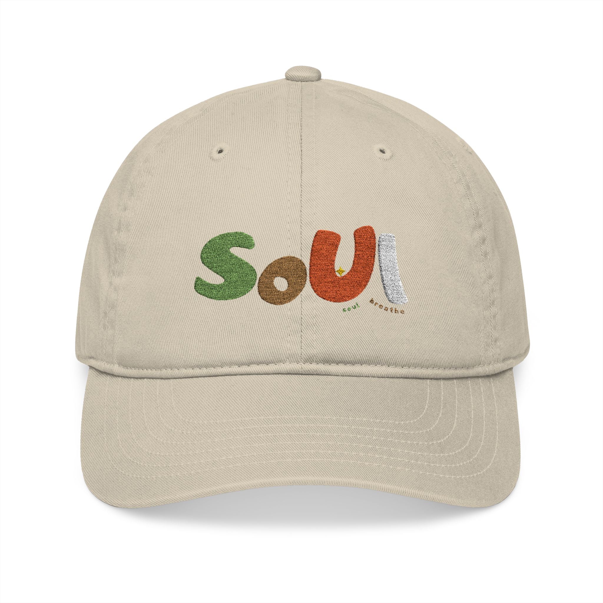 Organic Soul Embroidered Baseball Cap, Eco - Friendly Hat, Gift for Nature Lovers, Casual Everyday Wear, Baseball, Outdoor Activities - Soul Breathe