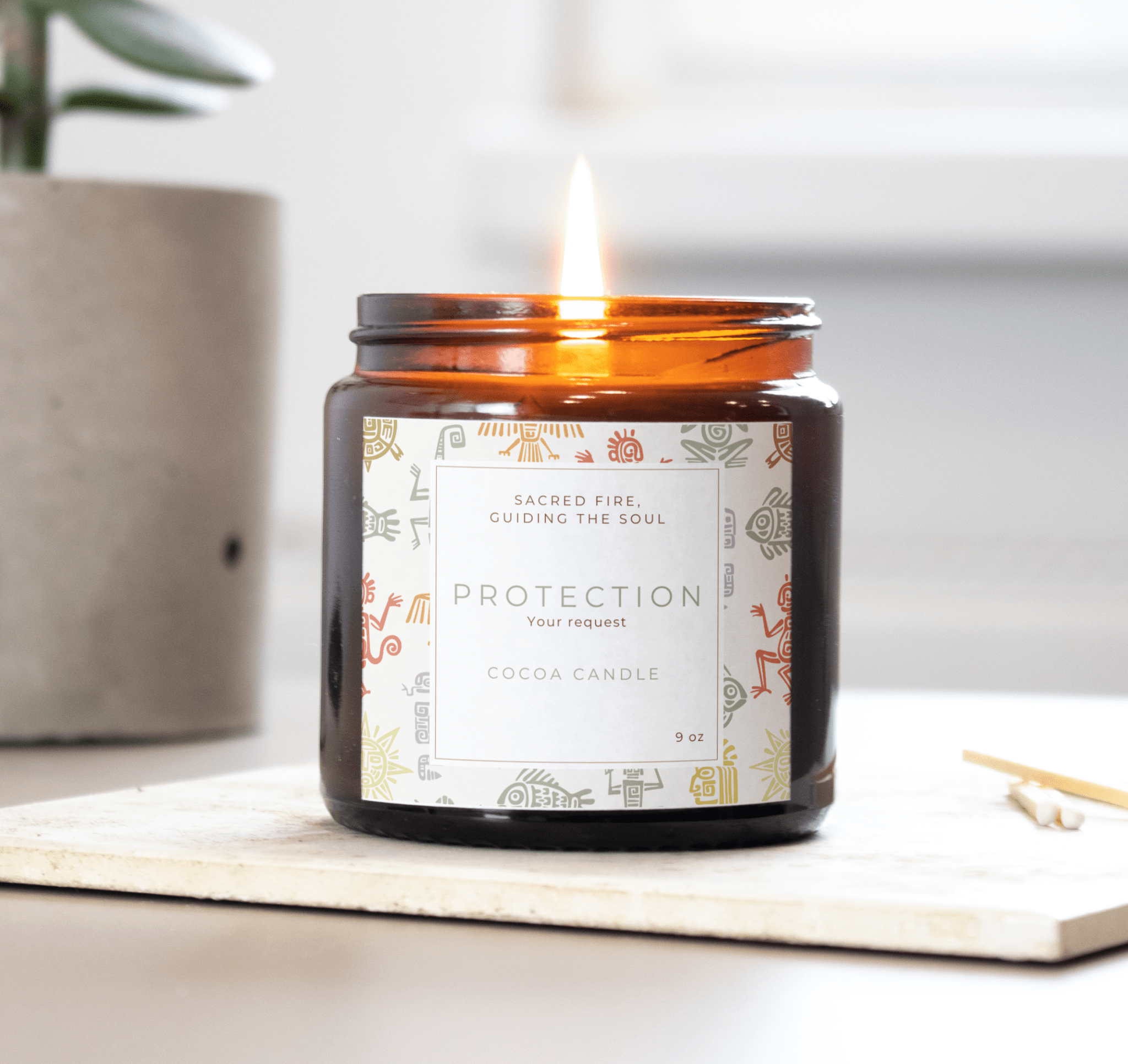 Protection Scented Soy Candle - Relaxation Gift, Home Decor, Self - Care Essential, Eco - Friendly Candle - Soul Breathe