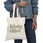 Relaxing Vibes Tote Bag, Eco - Friendly Shopping Bag, Motivational Gift, Smile Design, Canvas Tote, Everyday Use, Perfect for Gifts - Soul Breathe