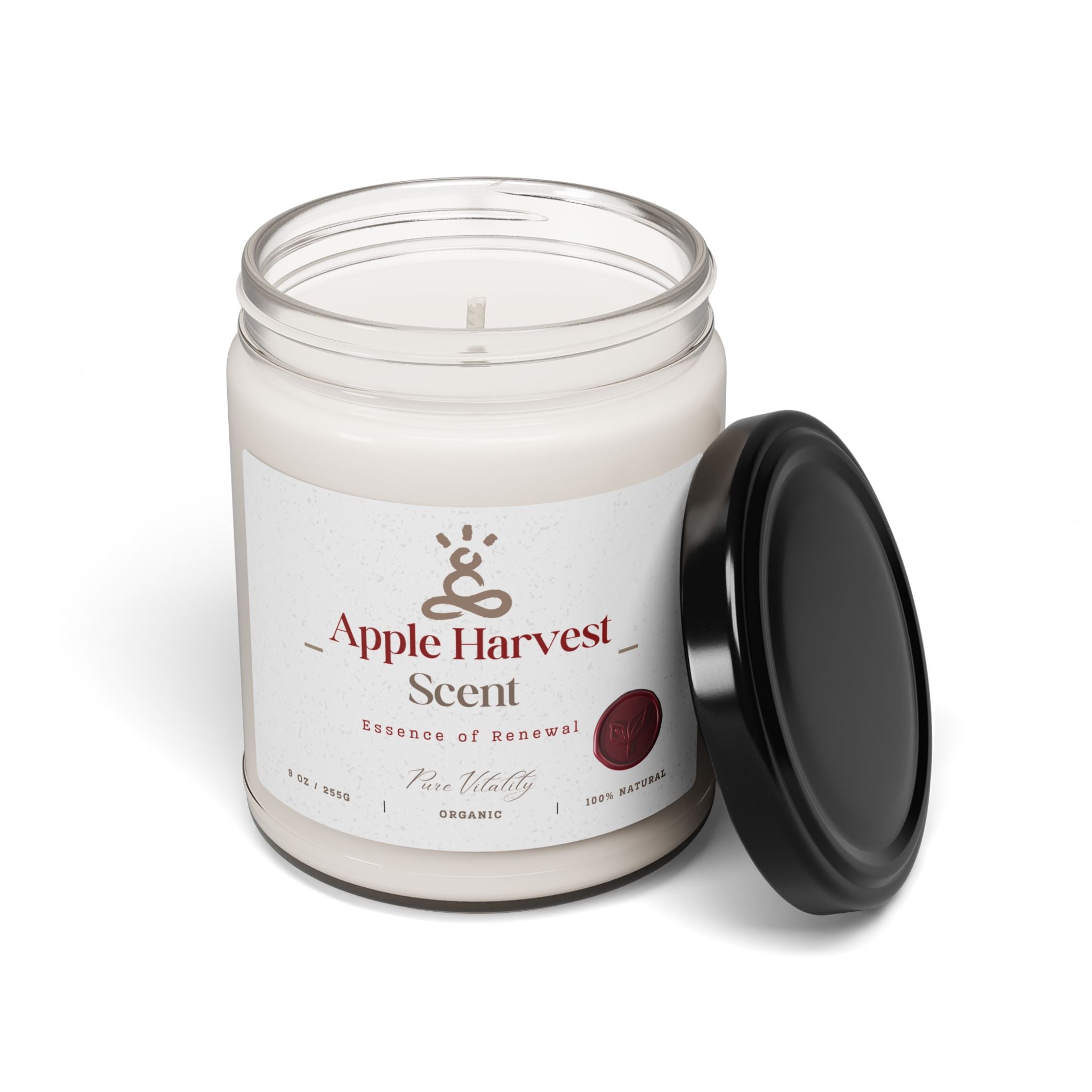 Scented Soy Candle, Organic Aromatherapy Gift, Eco - Friendly Candle for Home, Apple, Vanilla, Sandalwood, Passionfruit, Coconut, Lavender - Soul Breathe