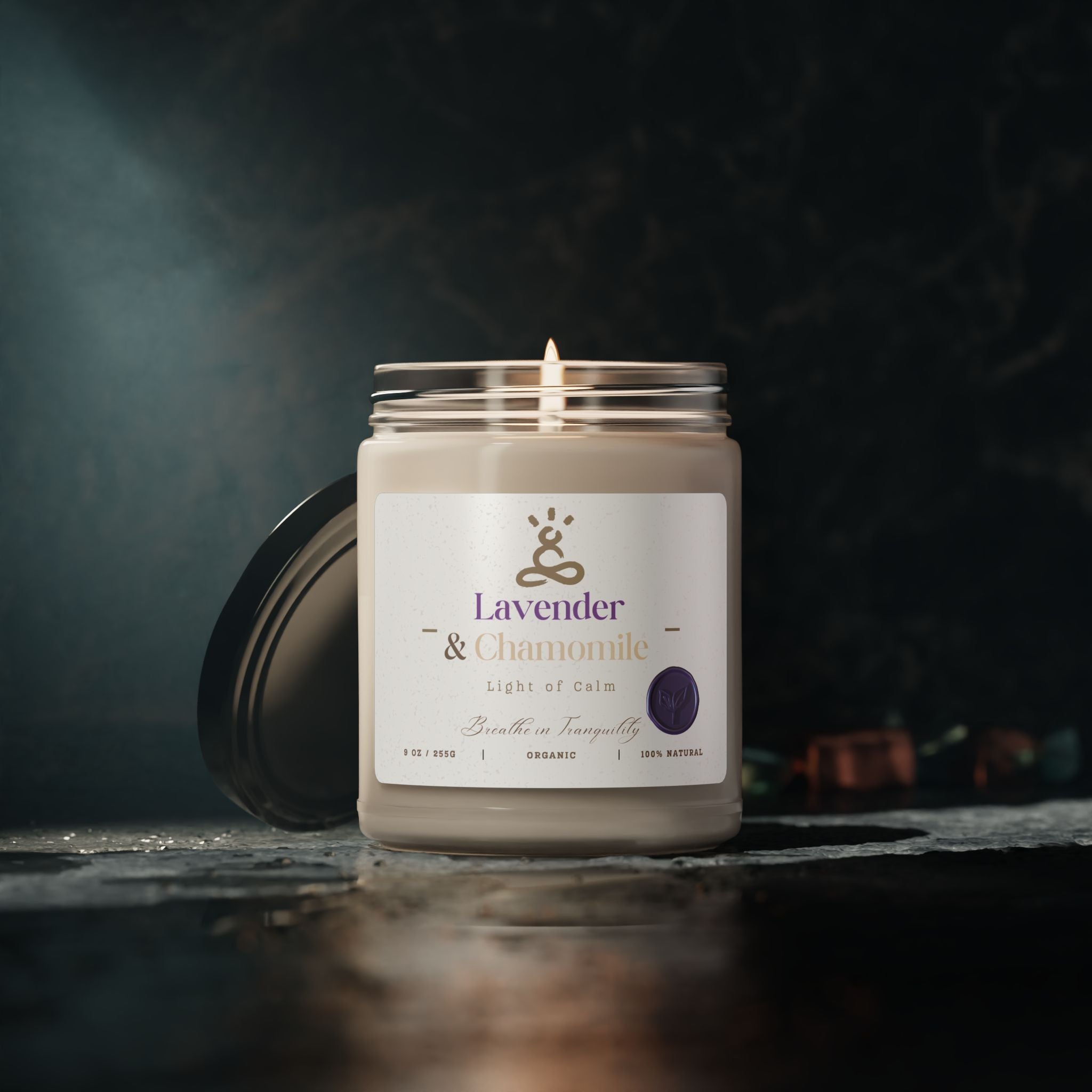 Scented Soy Candle, Organic Aromatherapy Gift, Eco - Friendly Candle for Home, Apple, Vanilla, Sandalwood, Passionfruit, Coconut, Lavender - Soul Breathe
