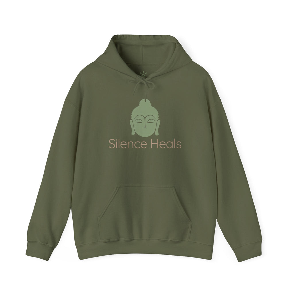 Silence Heals Unisex Hooded Sweatshirt, Cozy Casual Wear, Streetwear Style, Eco - Friendly Gift - Soul Breathe