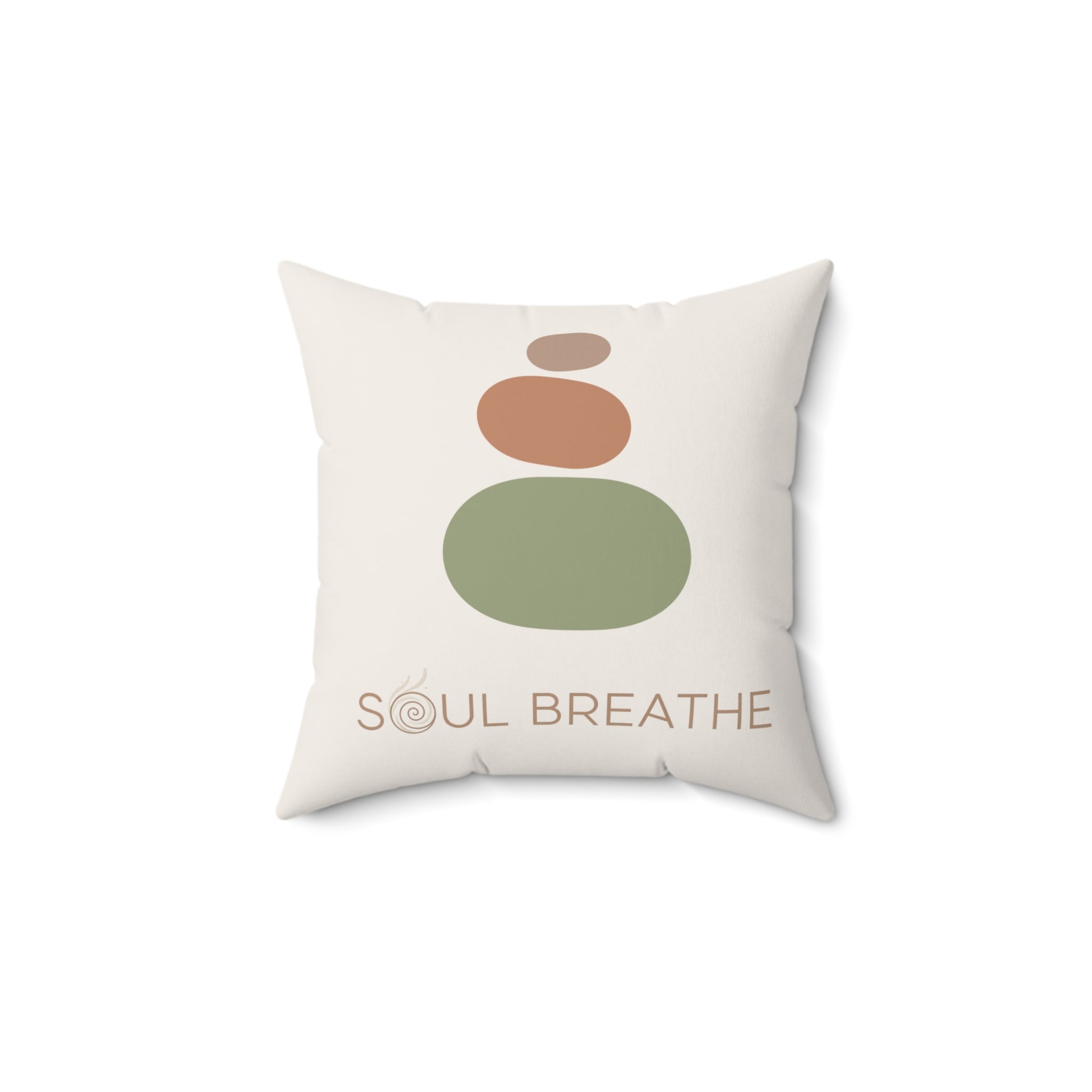 Soul Breathe Faux Suede Square Pillow | Meditation Decor, Relaxation Gift, Cozy Home Accent, Spiritual Vibes, Mindfulness - Soul Breathe