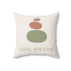 Soul Breathe Faux Suede Square Pillow | Meditation Decor, Relaxation Gift, Cozy Home Accent, Spiritual Vibes, Mindfulness - Soul Breathe