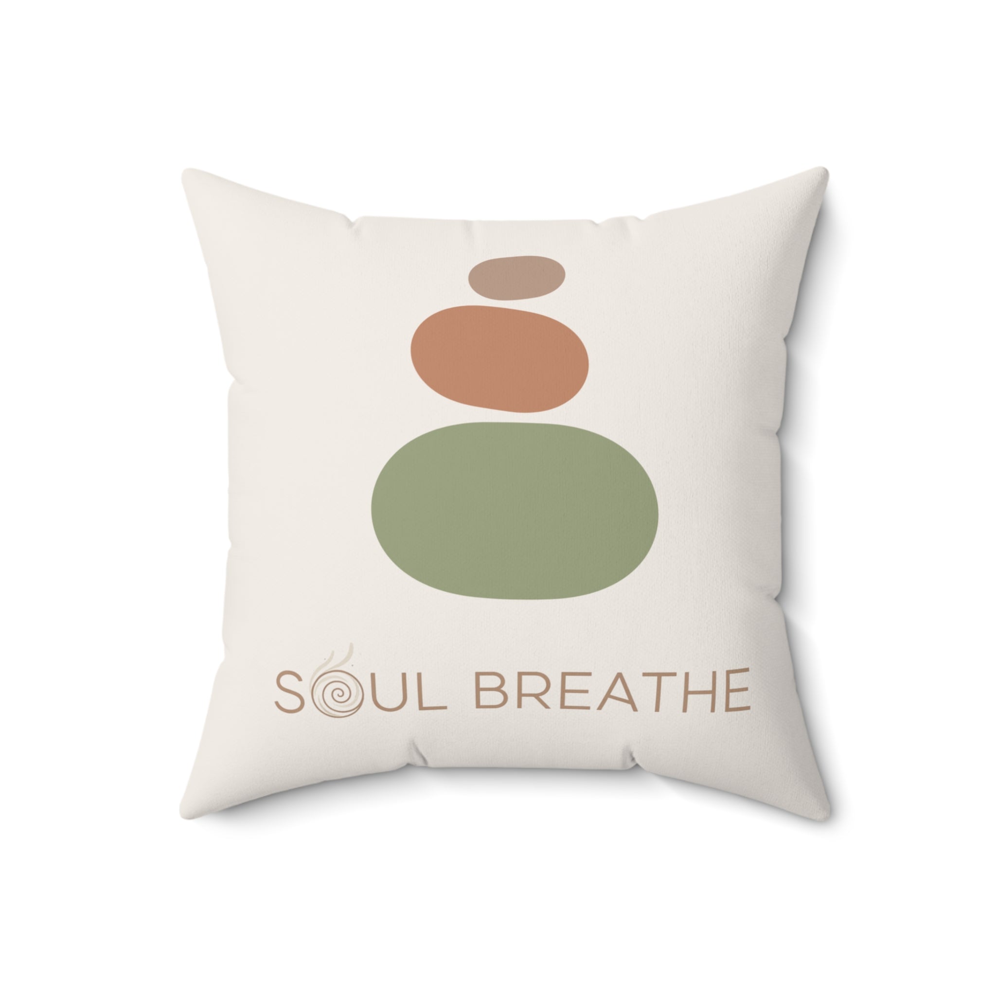 Soul Breathe Faux Suede Square Pillow | Meditation Decor, Relaxation Gift, Cozy Home Accent, Spiritual Vibes, Mindfulness - Soul Breathe