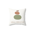 Soul Breathe Faux Suede Square Pillow | Meditation Decor, Relaxation Gift, Cozy Home Accent, Spiritual Vibes, Mindfulness - Soul Breathe